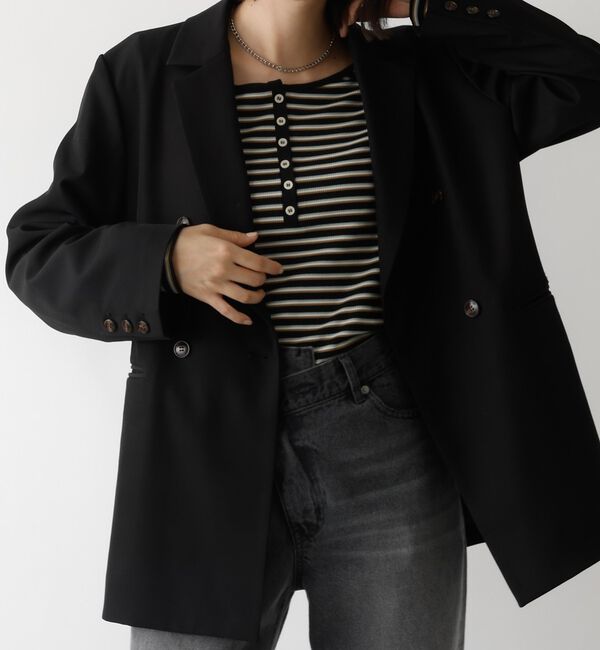 abahouse mavie「ボーダーヘンリーネックプルオーバー【予約】」|Tシャツ・カットソー|