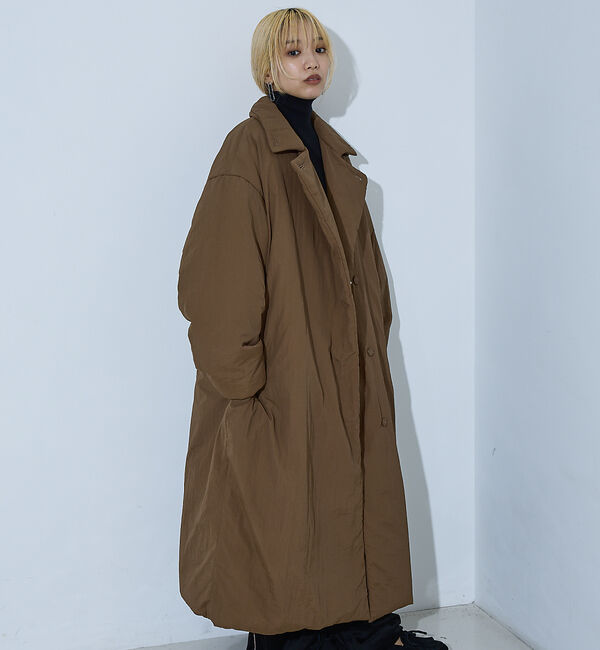 NOMINE「３WAYカラー中綿ロングコート」|ステンカラーコート|