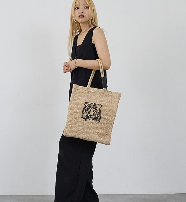 NOMINE「【BAGMATI】ANIMAL BAG アニマル刺繍 かご トート バッグ」|かごバッグ|