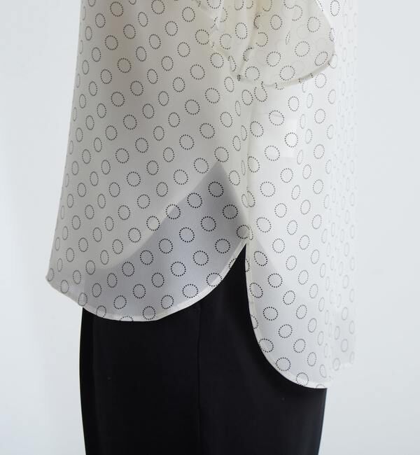 TIARA「ドット&times;ドットハイネックフリルブラウス」|シャツ・ブラウス|