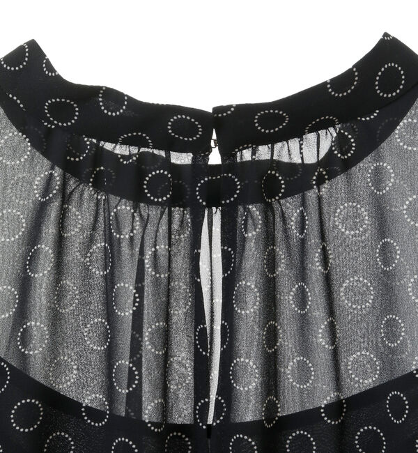 TIARA「ドット&times;ドットハイネックフリルブラウス」|シャツ・ブラウス|