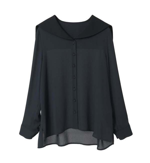 TIARA「バイカラーセーラーブラウス」|シャツ・ブラウス|ネイビー