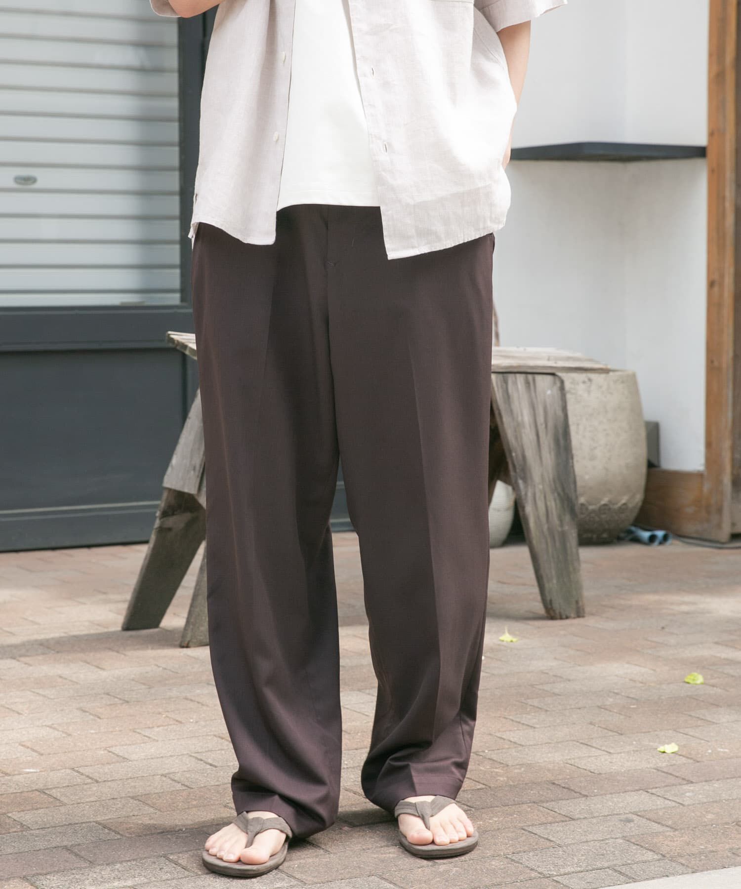 URBAN RESEARCH DOORS「FORK&SPOON　COOL FIBERイージーパンツ」|その他|ブラウン