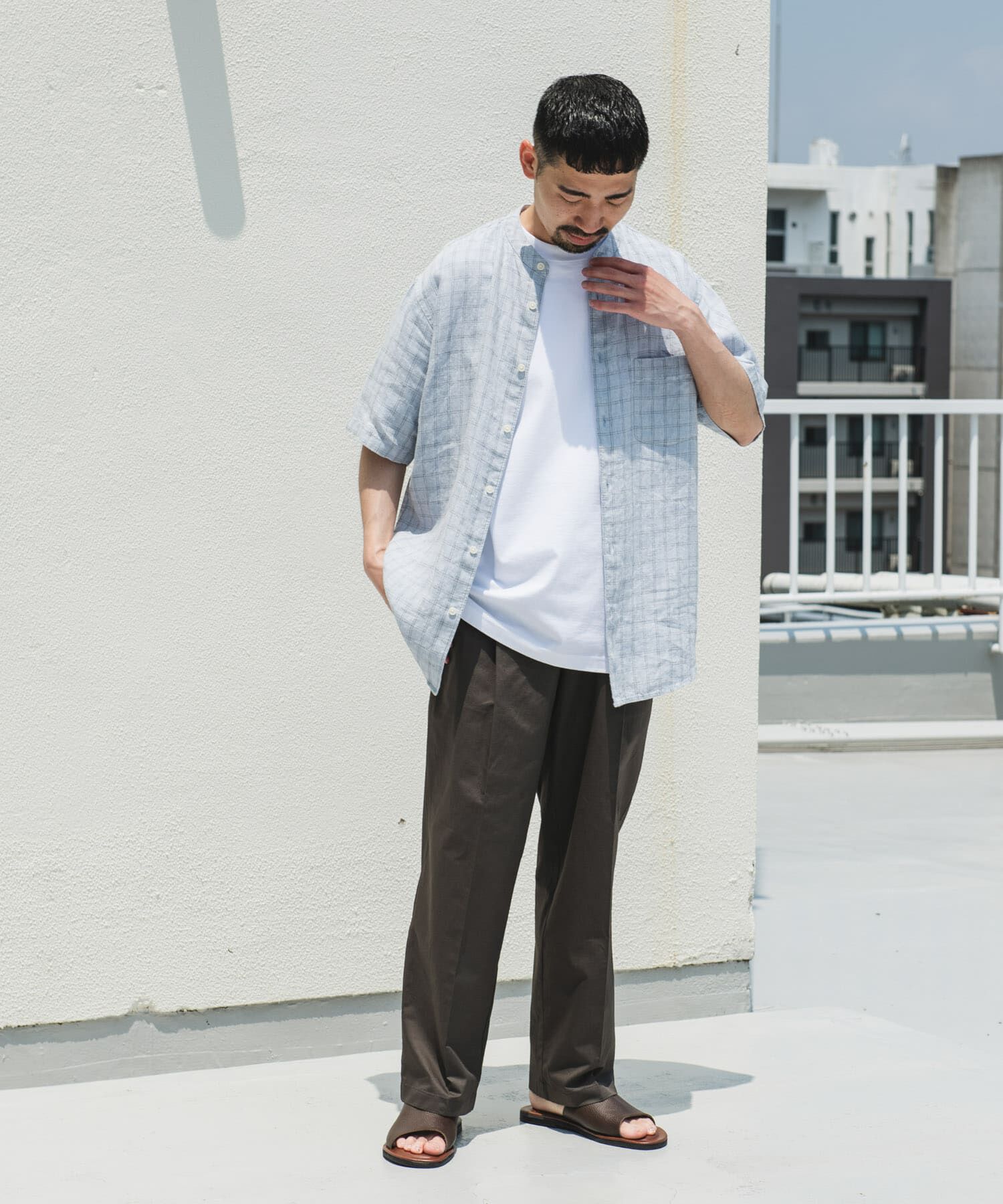 URBAN RESEARCH DOORS「コットンリネンマーセライズライトチノトラウザー」|その他|