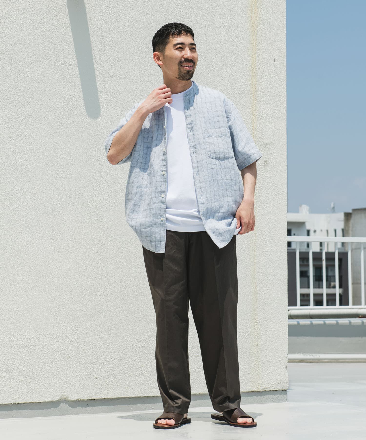 URBAN RESEARCH DOORS「コットンリネンマーセライズライトチノトラウザー」|その他|