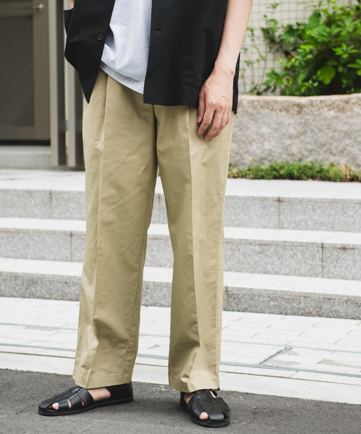 URBAN RESEARCH DOORS「コットンリネンマーセライズライトチノトラウザー」|その他|ベージュ