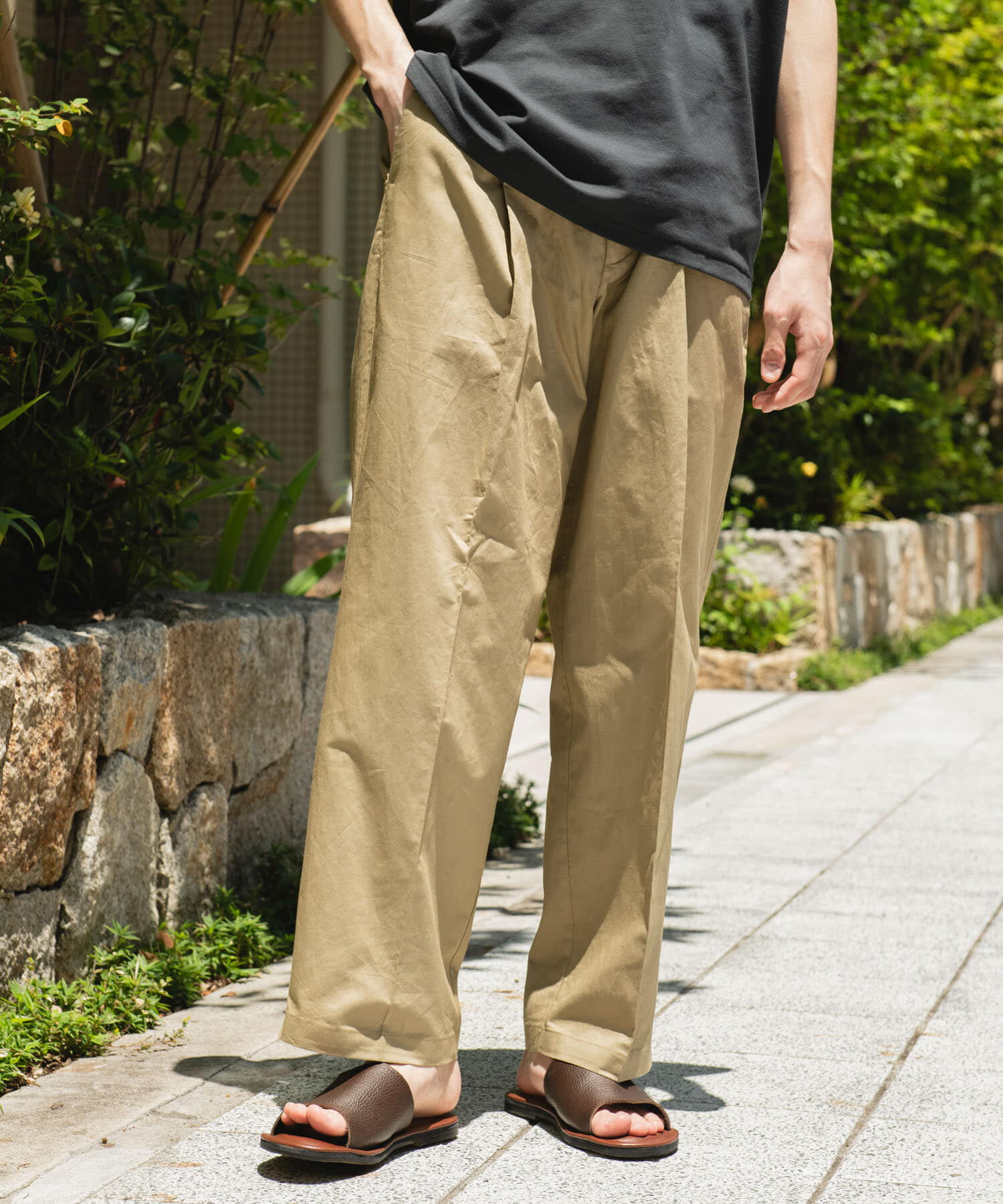 URBAN RESEARCH DOORS「コットンリネンマーセライズライトチノトラウザー」|その他|