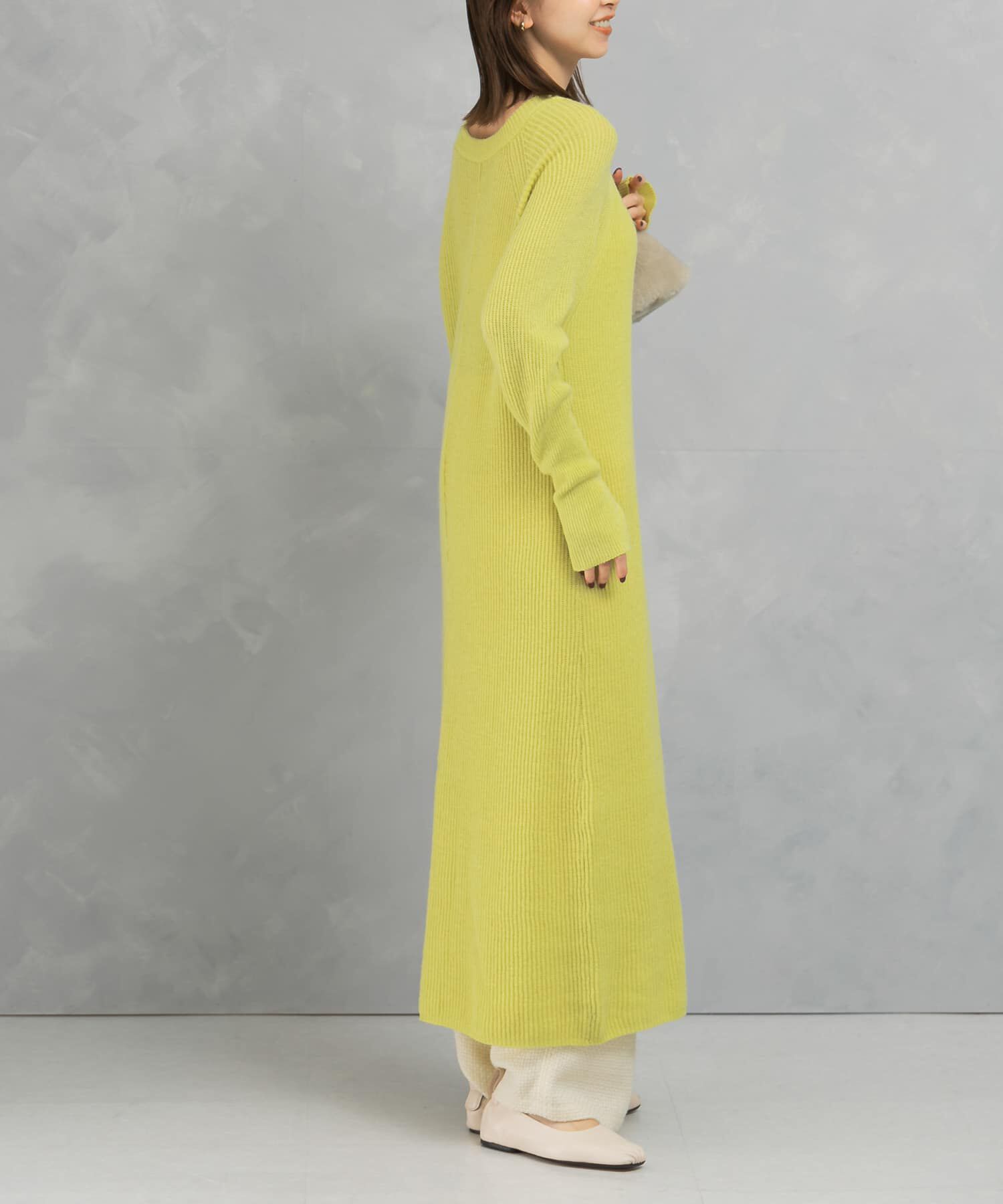 URBAN RESEARCH ROSSO「ヤク混サイドスリット畦ニットワンピース」|ワンピース|