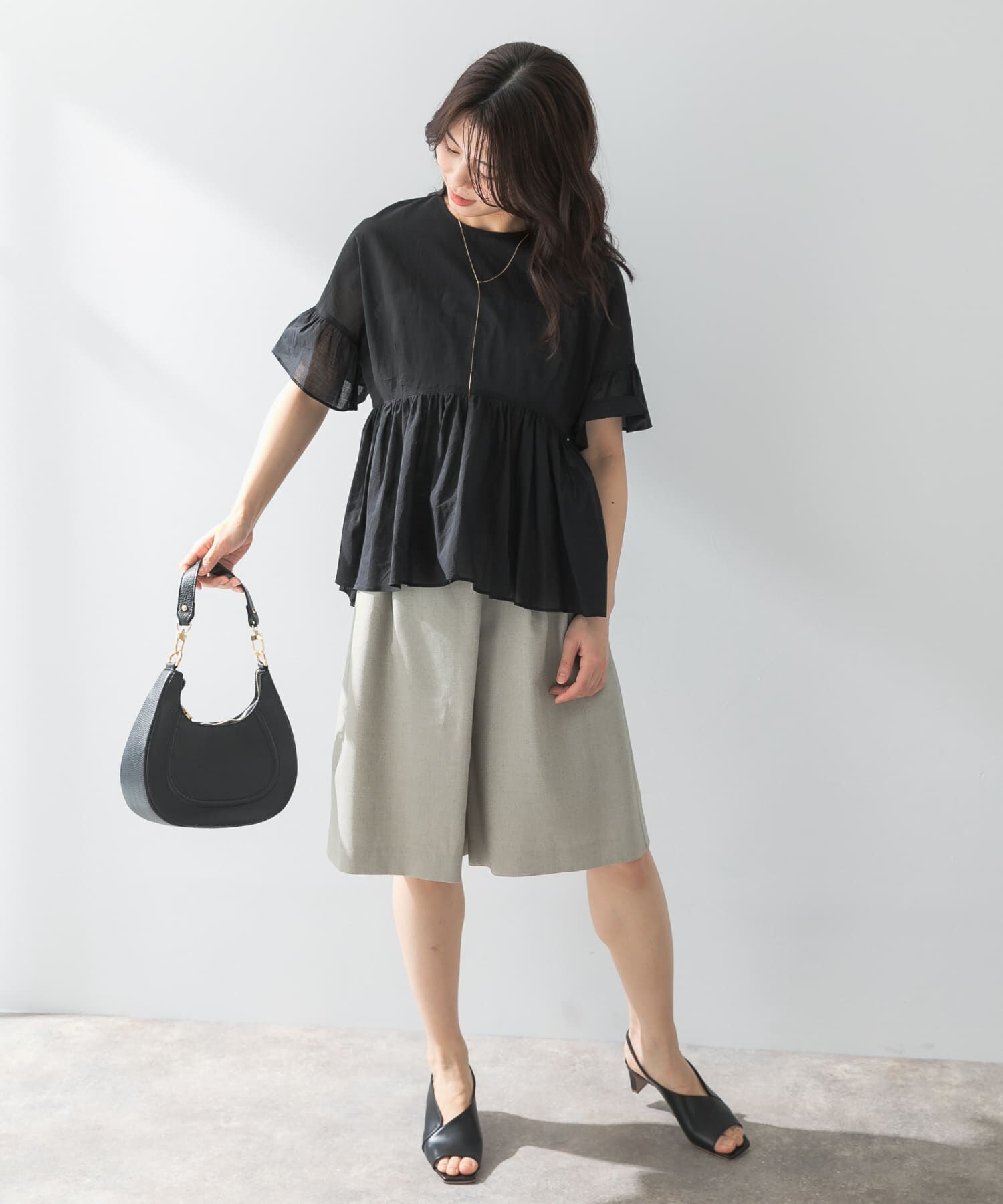 URBAN RESEARCH ROSSO「F by ROSSO　コットンボイル切替ギャザーブラウス」|シャツ・ブラウス|