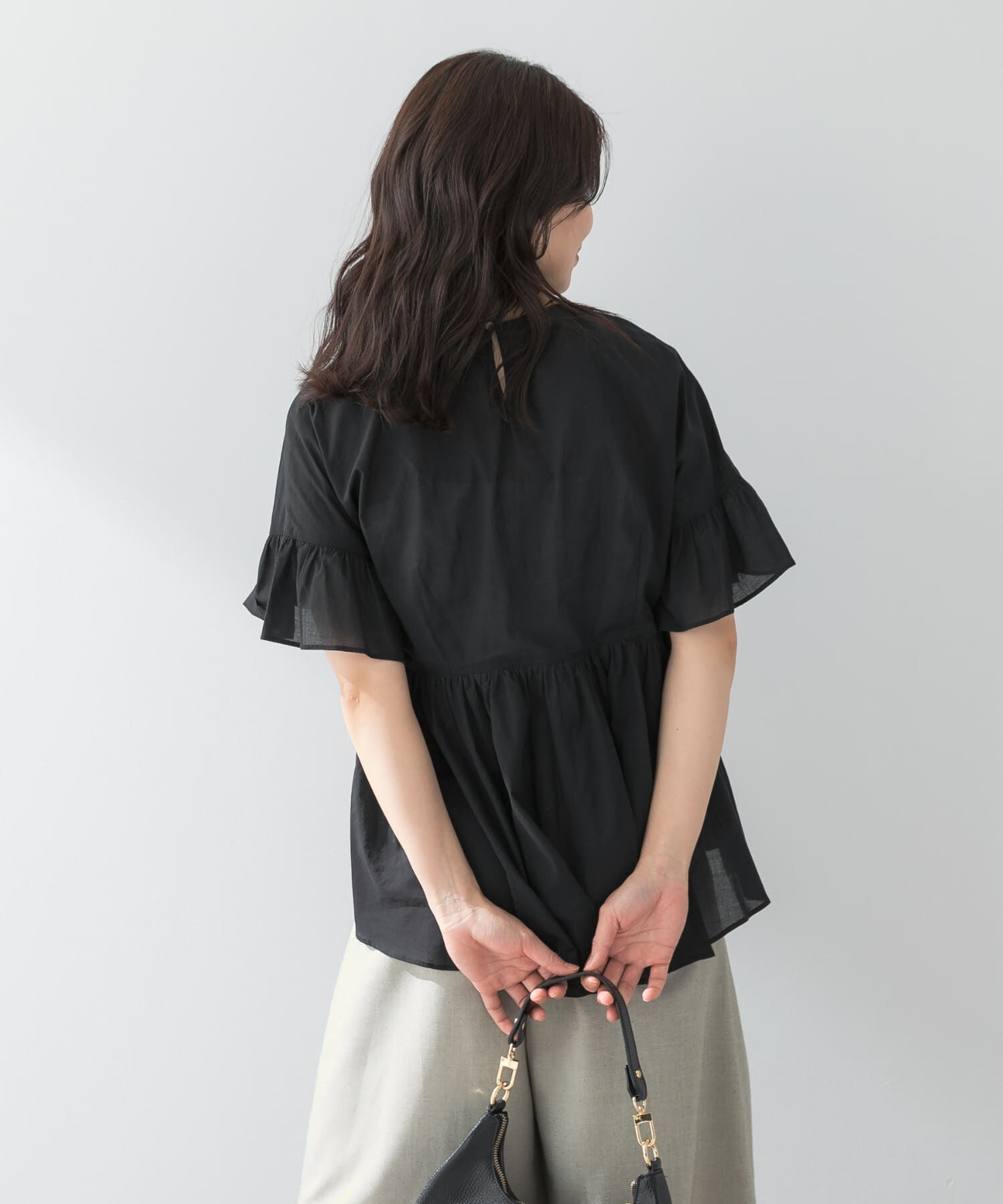 URBAN RESEARCH ROSSO「F by ROSSO　コットンボイル切替ギャザーブラウス」|シャツ・ブラウス|