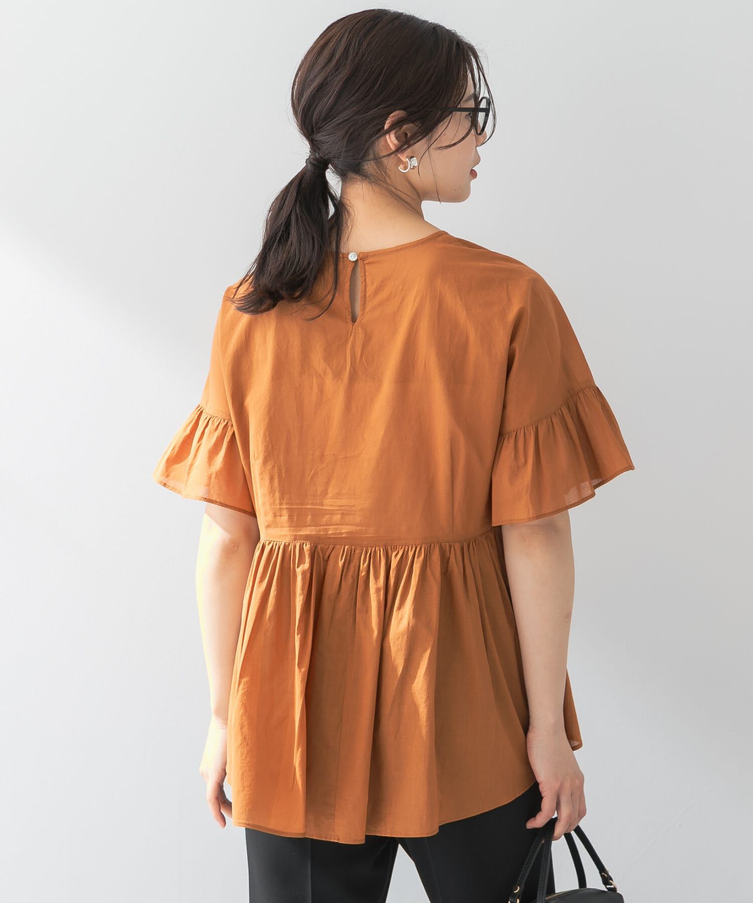 URBAN RESEARCH ROSSO「F by ROSSO　コットンボイル切替ギャザーブラウス」|シャツ・ブラウス|