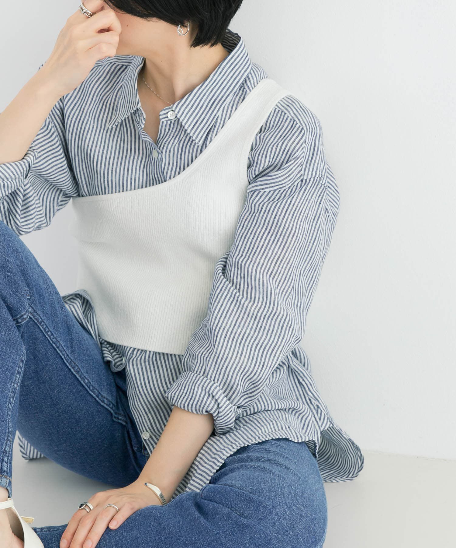 URBAN RESEARCH「ワンショルダーニットベスト」|ニット・セーター|