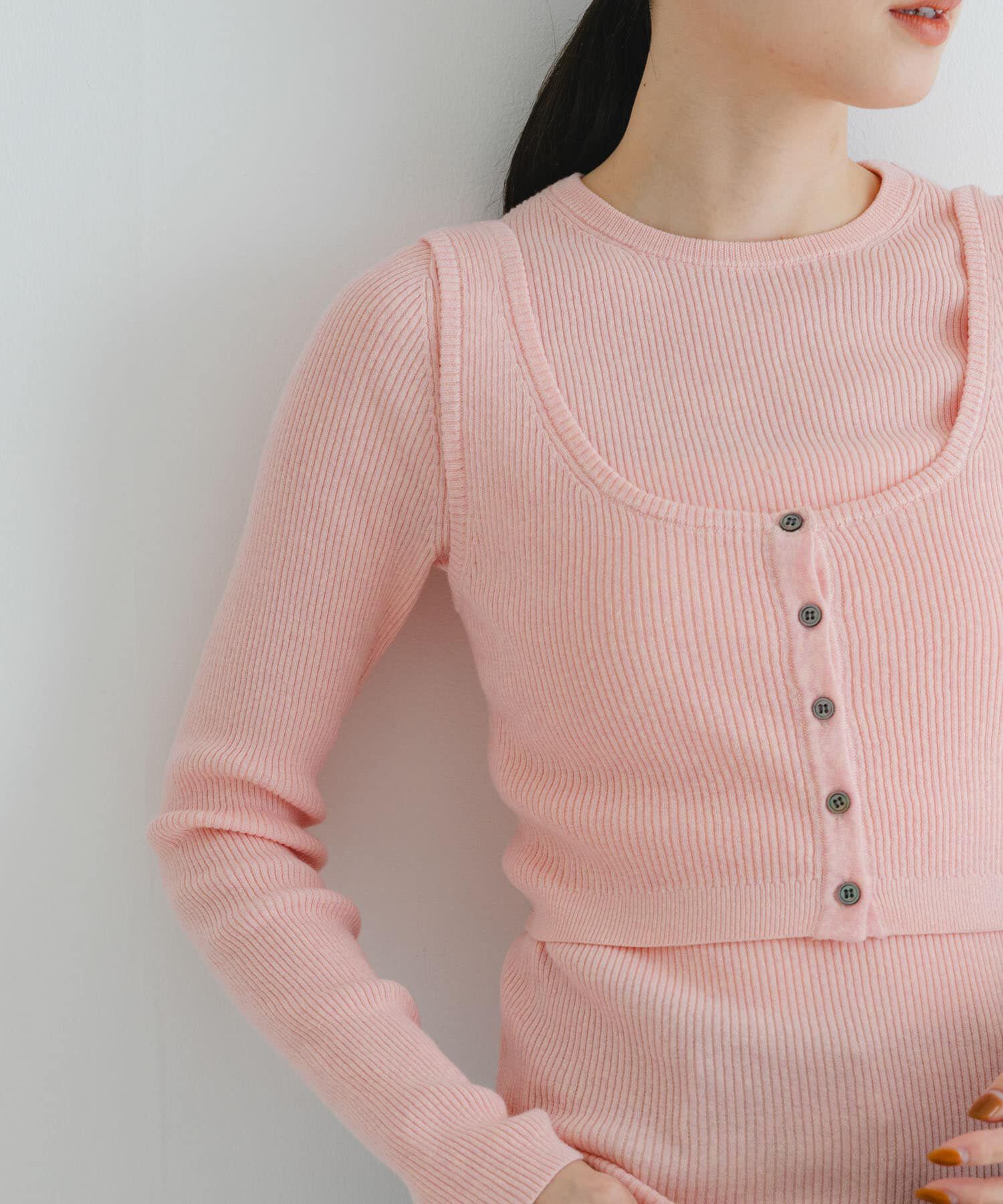 URBAN RESEARCH「『UR TECH』メランジコットンベスト」|ベスト・ジレ|ピンク