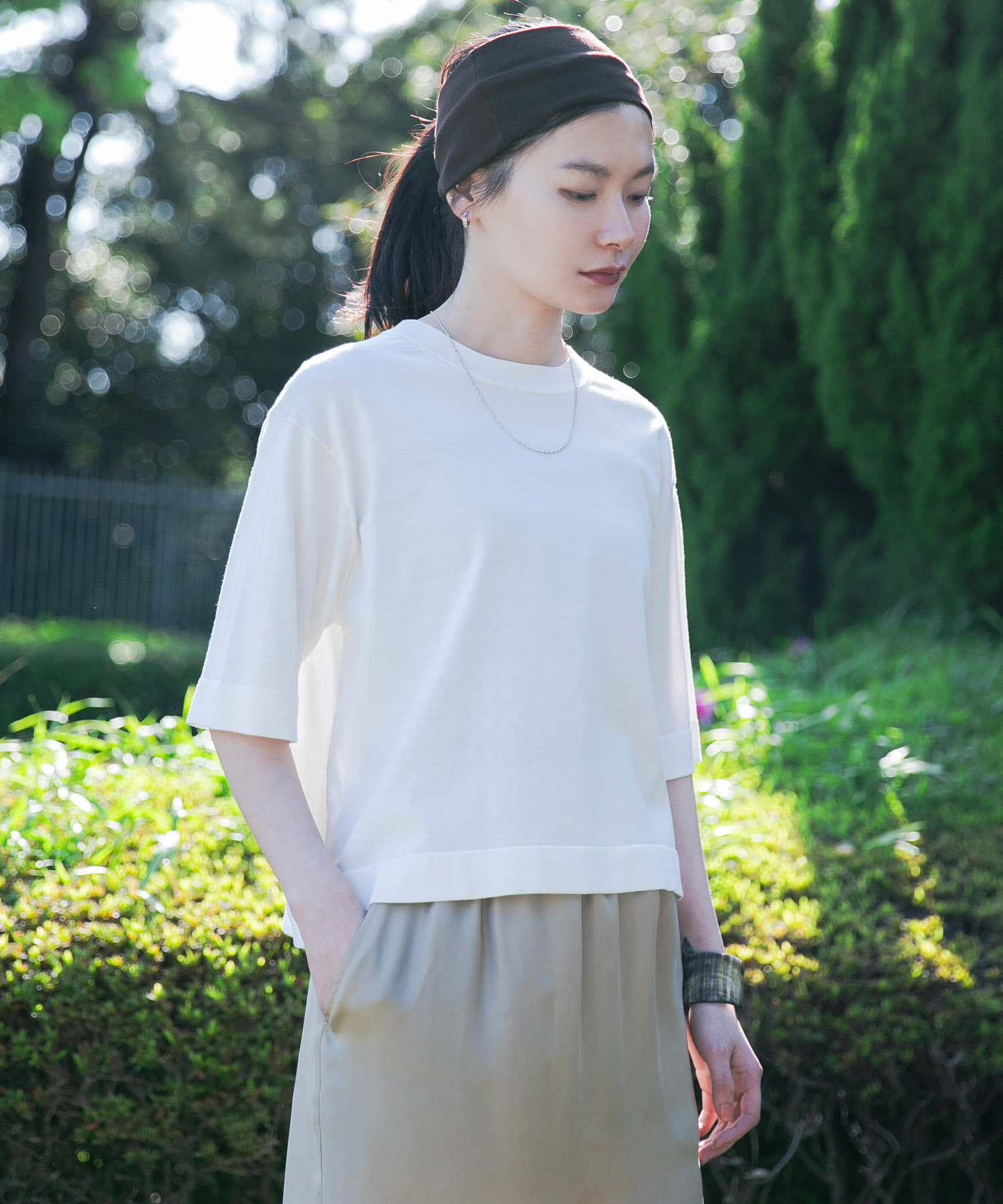 URBAN RESEARCH「new basic　ハイゲージニットTシャツ」|Tシャツ・カットソー|ホワイト