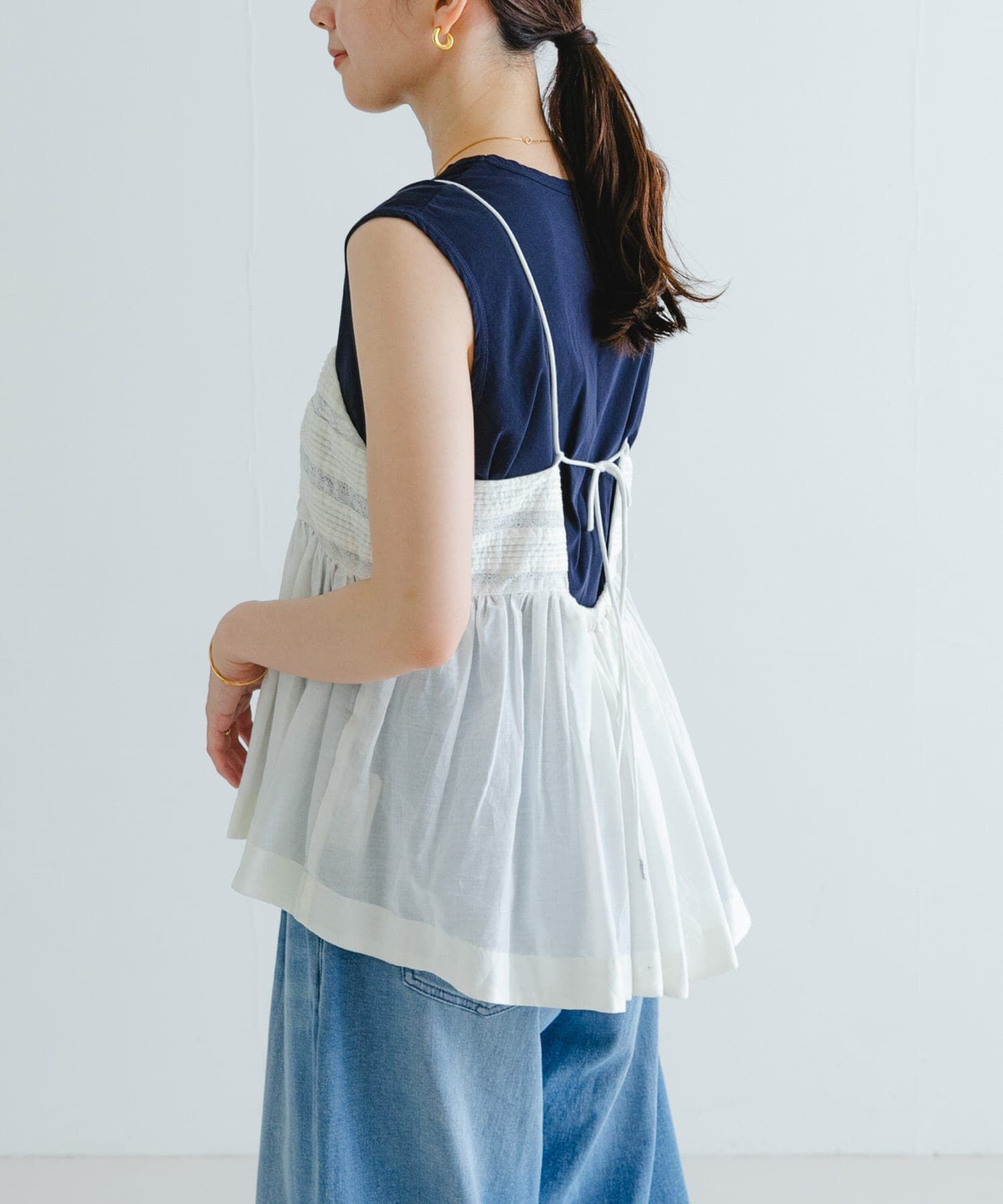 URBAN RESEARCH「レース切り替えキャミブラウス」|キャミソール|