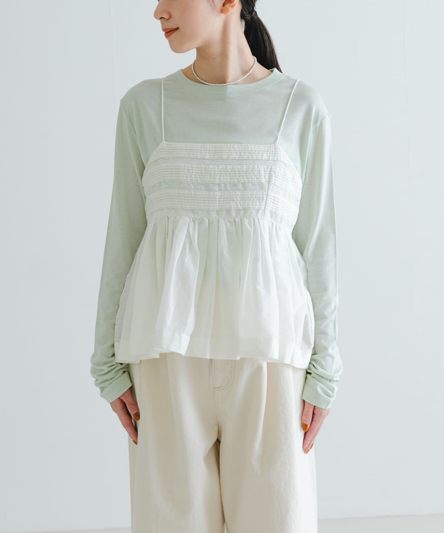 URBAN RESEARCH「レース切り替えキャミブラウス」|キャミソール|