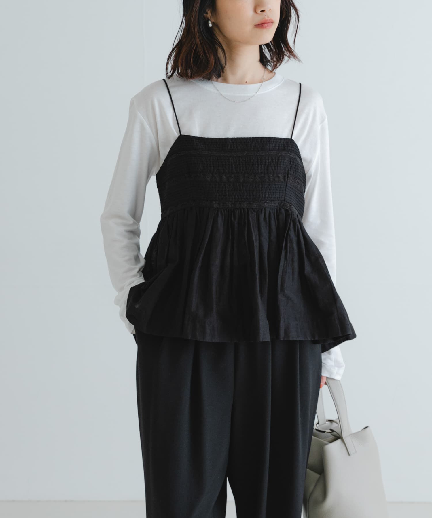 URBAN RESEARCH「レース切り替えキャミブラウス」|キャミソール|