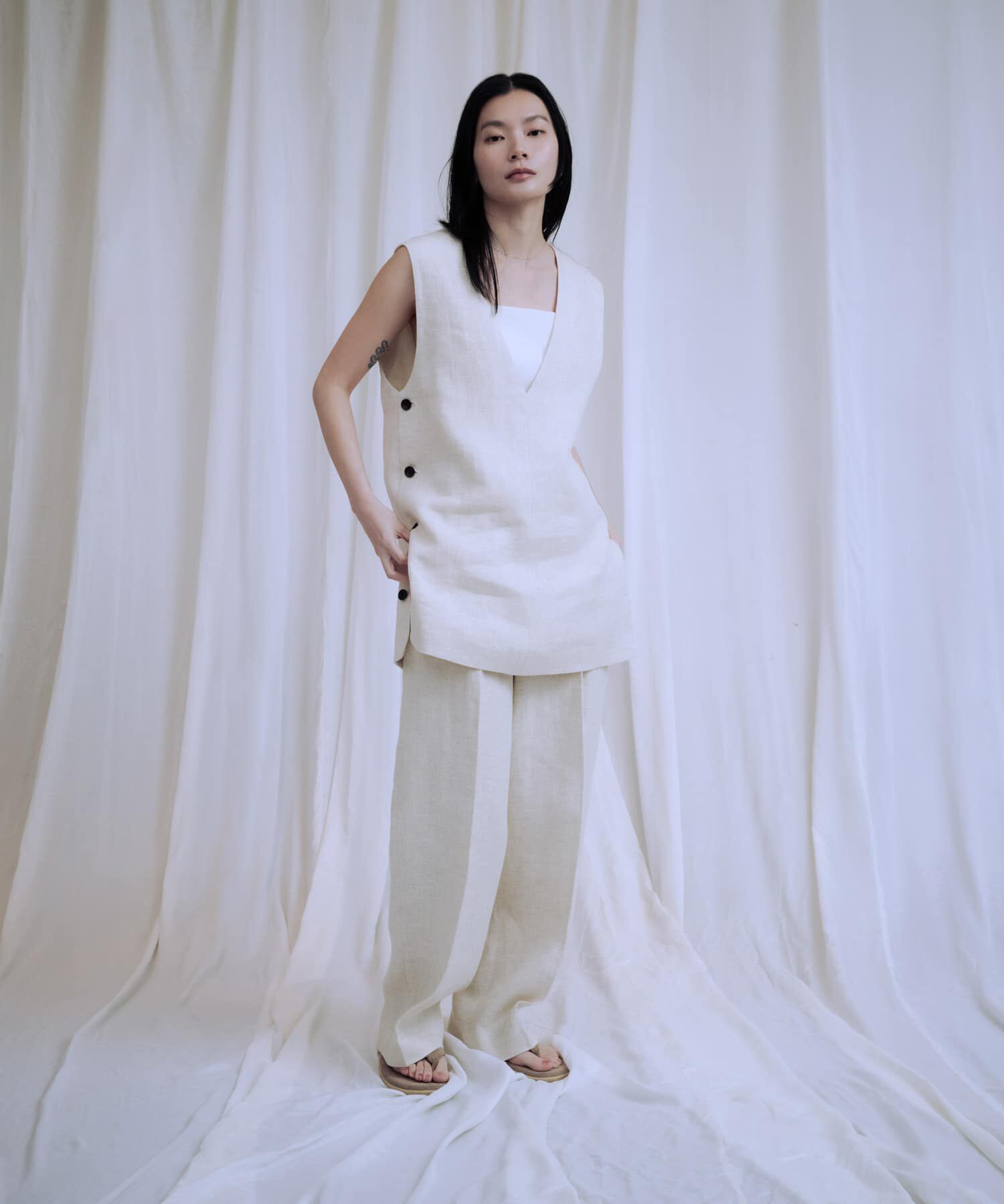 URBAN RESEARCH「new basic　リネンチュニックベスト」|ベスト・ジレ|