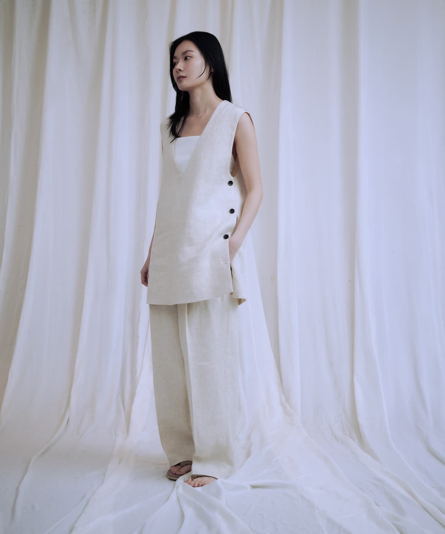 URBAN RESEARCH「new basic　リネンチュニックベスト」|ベスト・ジレ|