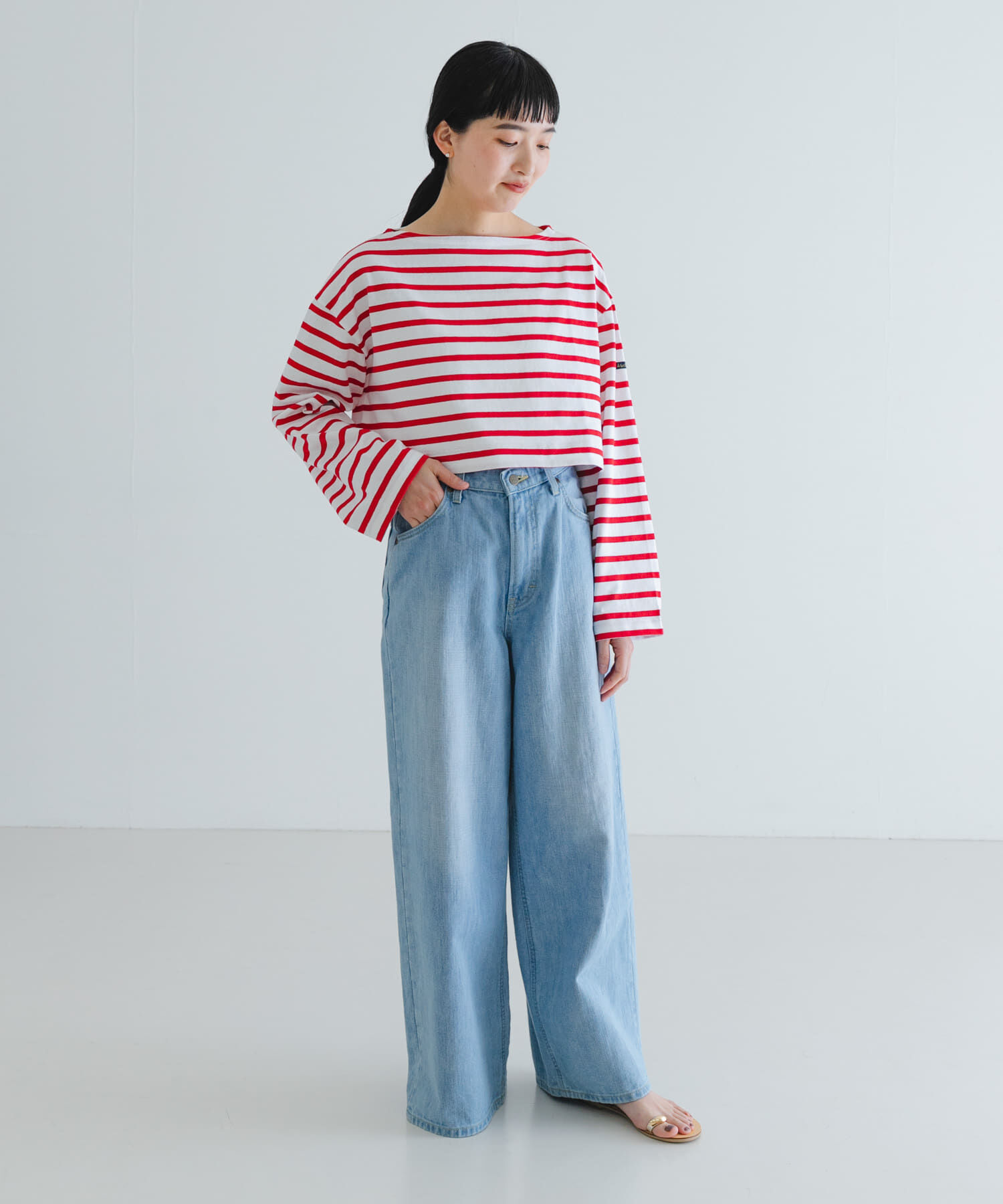 URBAN RESEARCH「『別注』Le minor&times;UR　Border cropped T-shirts」|Tシャツ・カットソー|