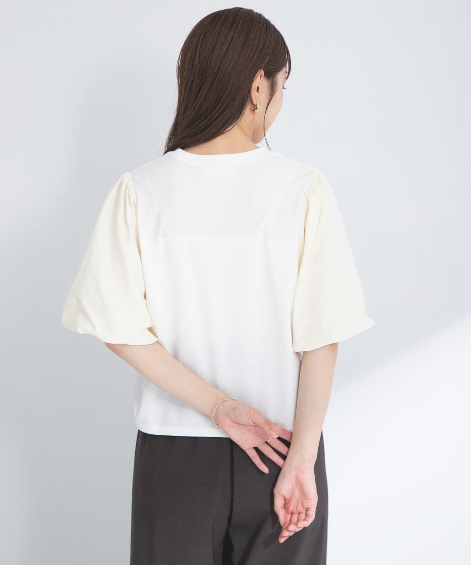 Sonny Label 「『WEB/一部店舗限定』異素材バルーンスリーブプルオーバー」|Tシャツ・カットソー|