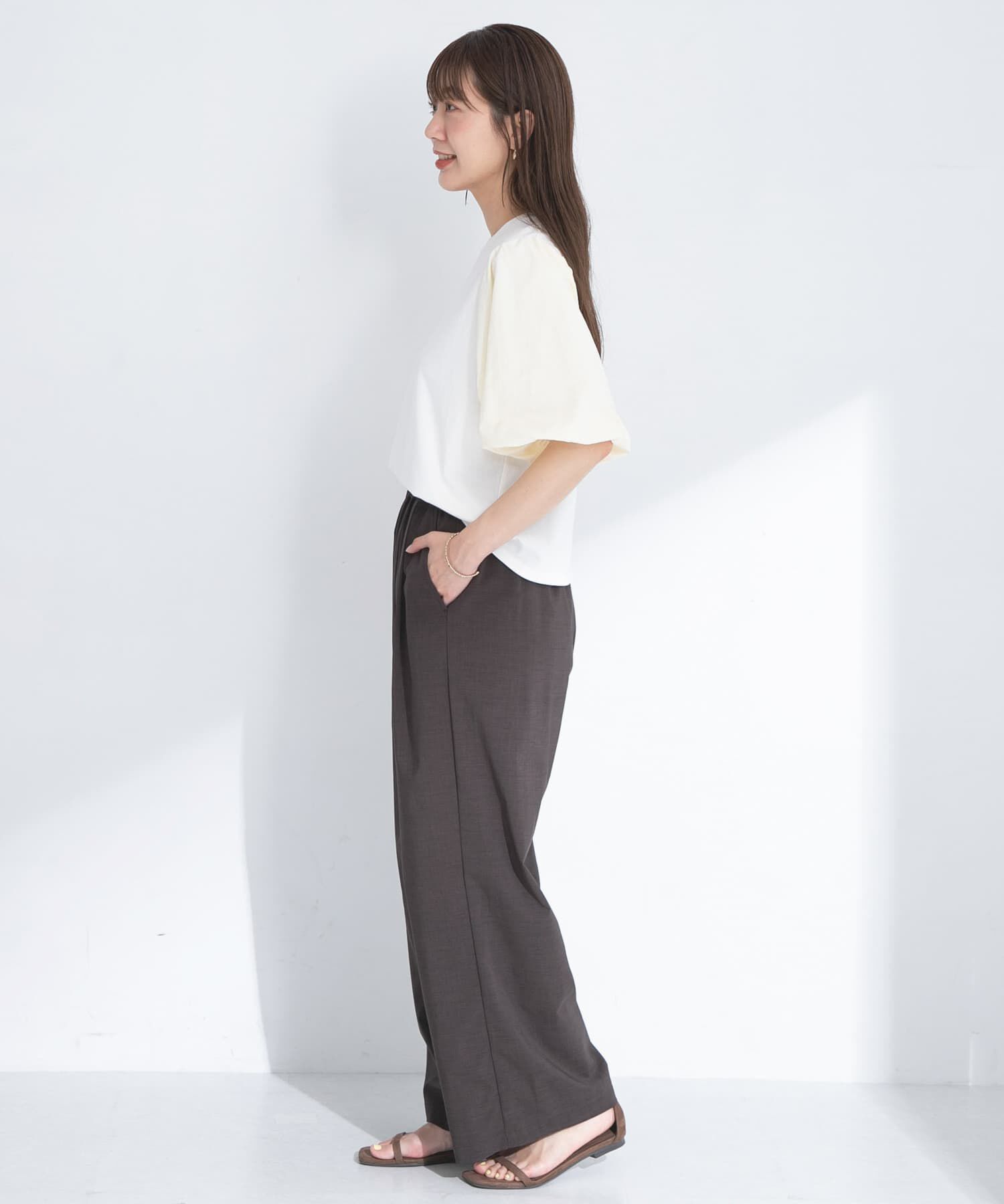 Sonny Label 「『WEB/一部店舗限定』異素材バルーンスリーブプルオーバー」|Tシャツ・カットソー|