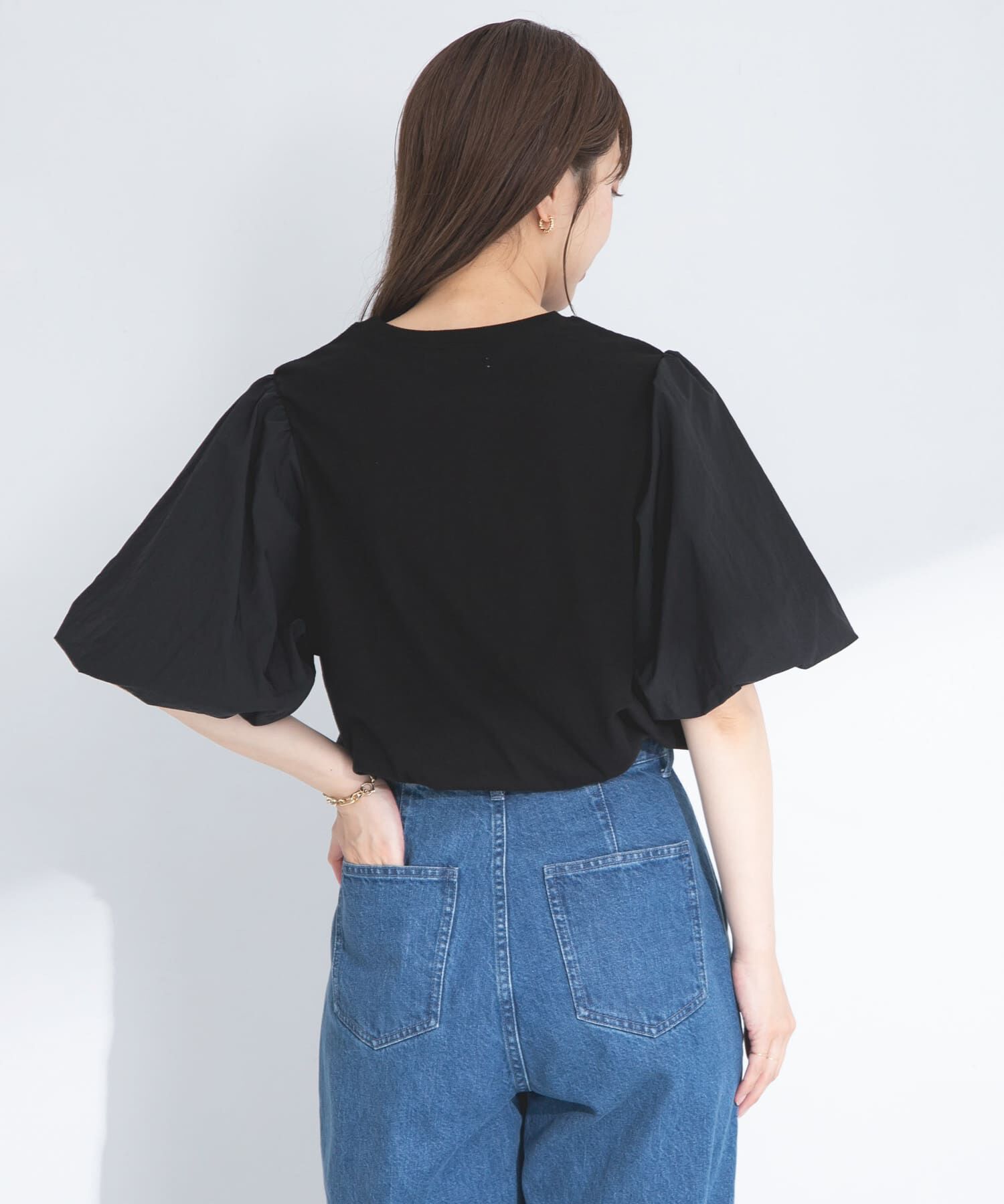 Sonny Label 「『WEB/一部店舗限定』異素材バルーンスリーブプルオーバー」|Tシャツ・カットソー|