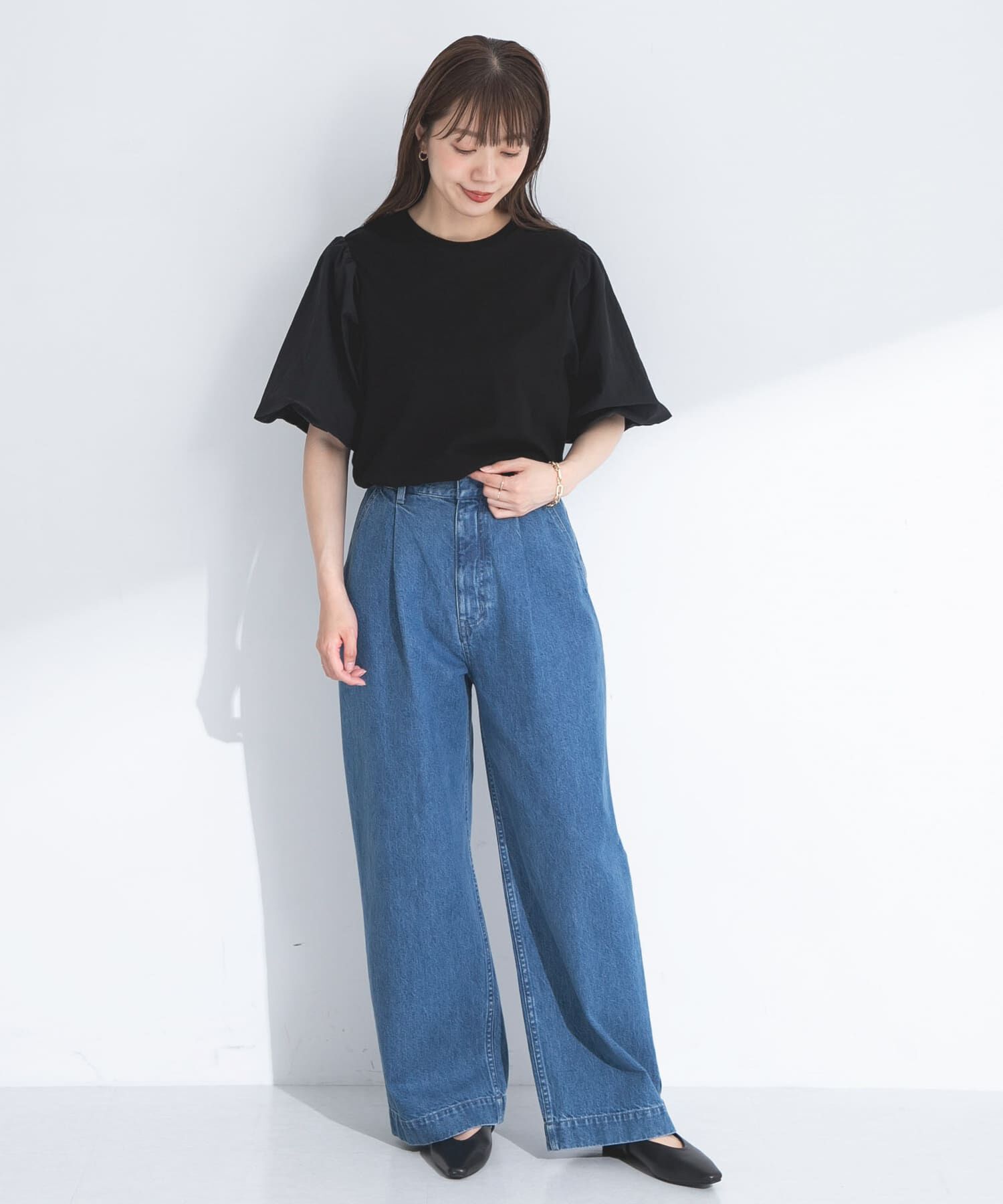 Sonny Label 「『WEB/一部店舗限定』異素材バルーンスリーブプルオーバー」|Tシャツ・カットソー|