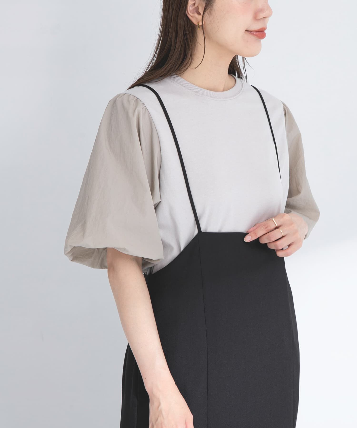 Sonny Label 「『WEB/一部店舗限定』異素材バルーンスリーブプルオーバー」|Tシャツ・カットソー|ベージュ系その他