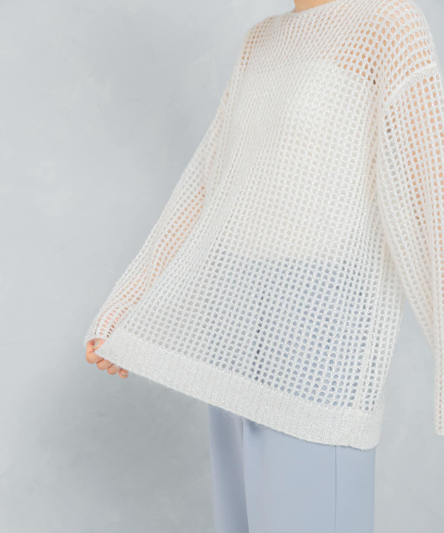 URBAN RESEARCH ROSSO「スパンコールシアーニット」|ニット・セーター|