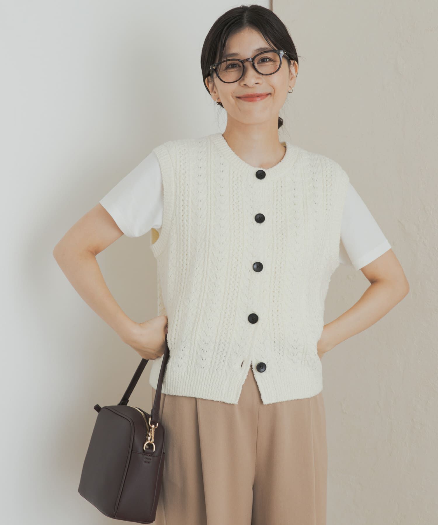 URBAN RESEARCH DOORS「ミニブークレニットベスト」|ベスト・ジレ|