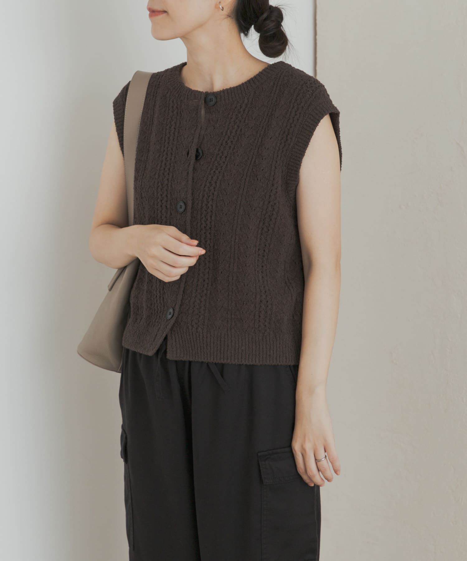 URBAN RESEARCH DOORS「ミニブークレニットベスト」|ベスト・ジレ|