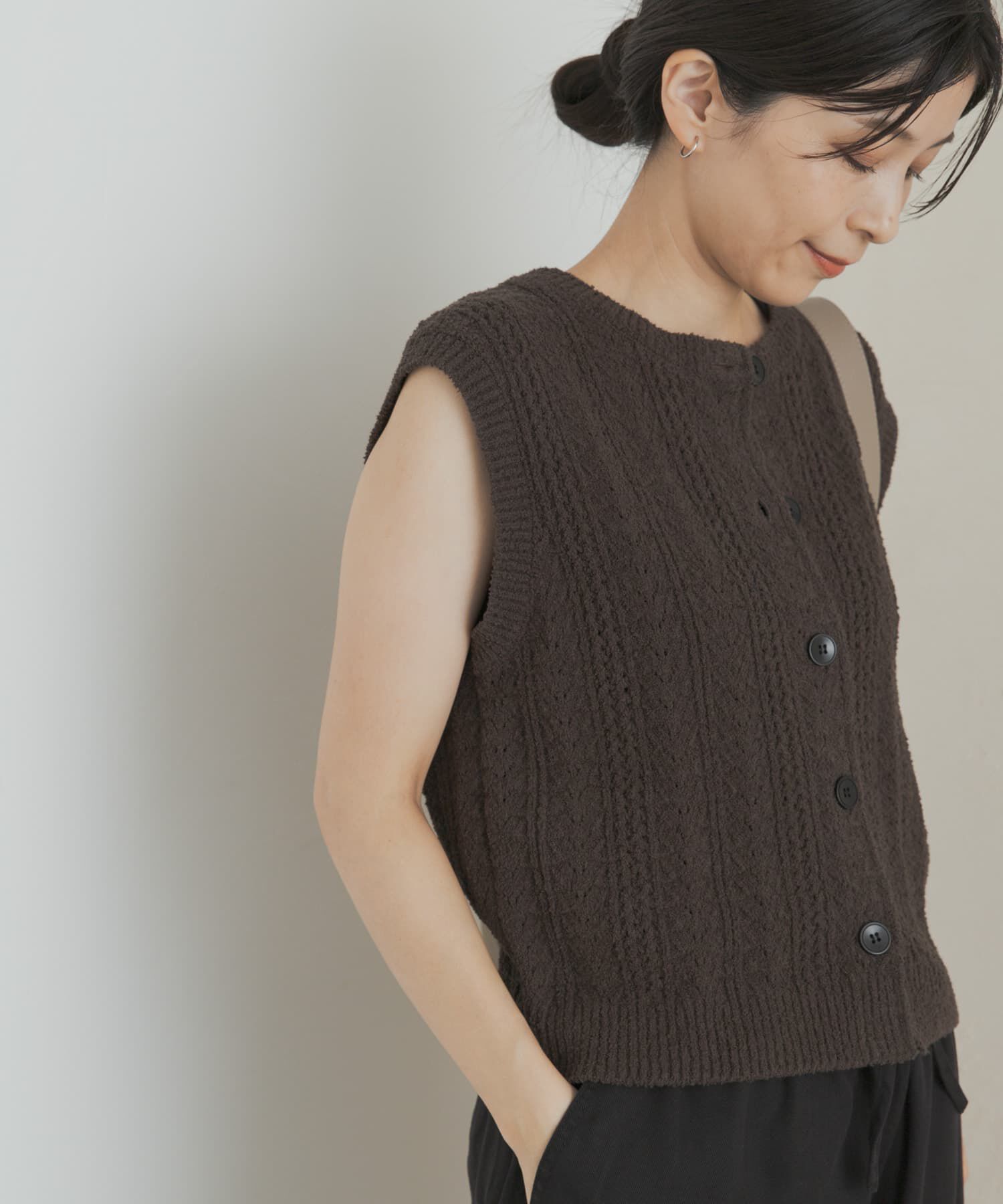 URBAN RESEARCH DOORS「ミニブークレニットベスト」|ベスト・ジレ|