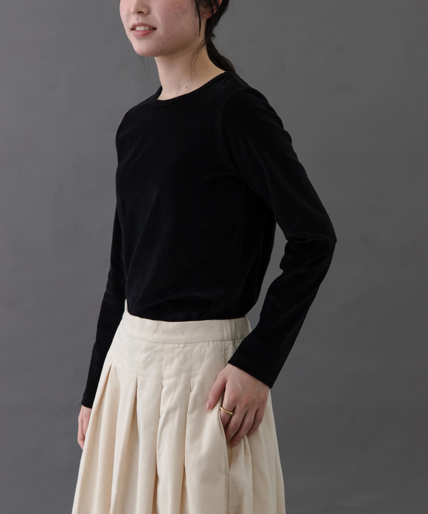 URBAN RESEARCH DOORS「FORK&SPOON　ベロアロングスリーブTシャツ」|Tシャツ・カットソー|