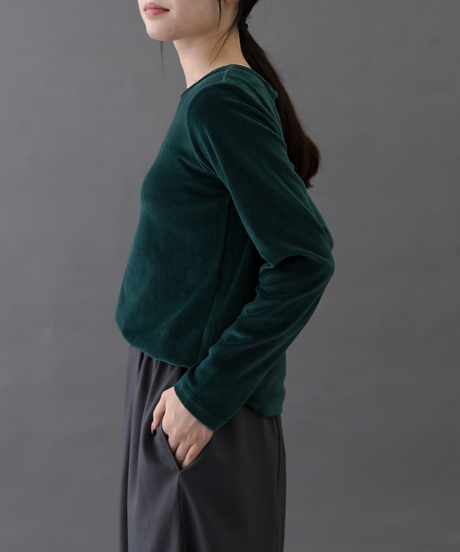 URBAN RESEARCH DOORS「FORK&SPOON　ベロアロングスリーブTシャツ」|Tシャツ・カットソー|