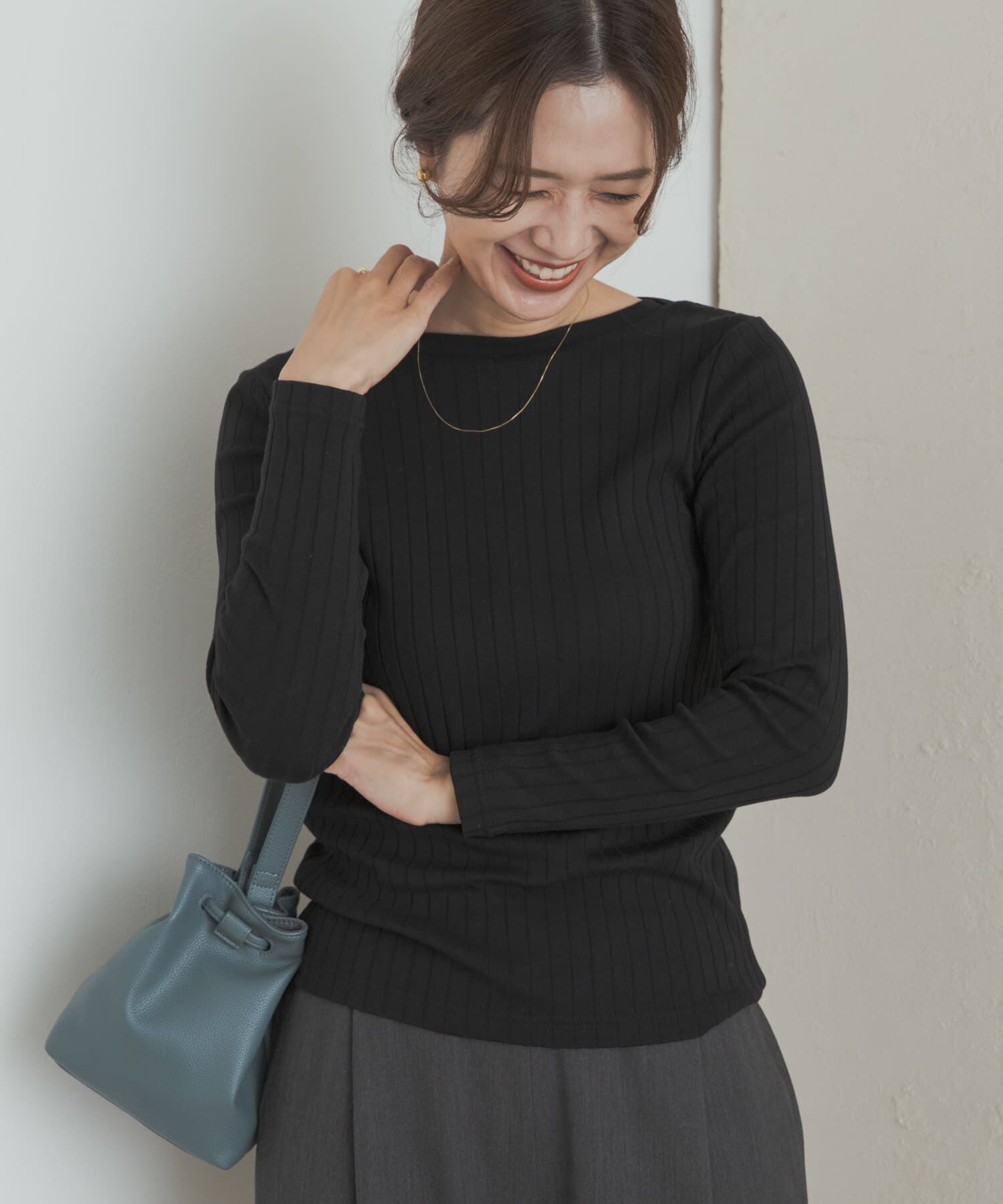 URBAN RESEARCH DOORS「針抜き長袖カットソー」|Tシャツ・カットソー|ブラック