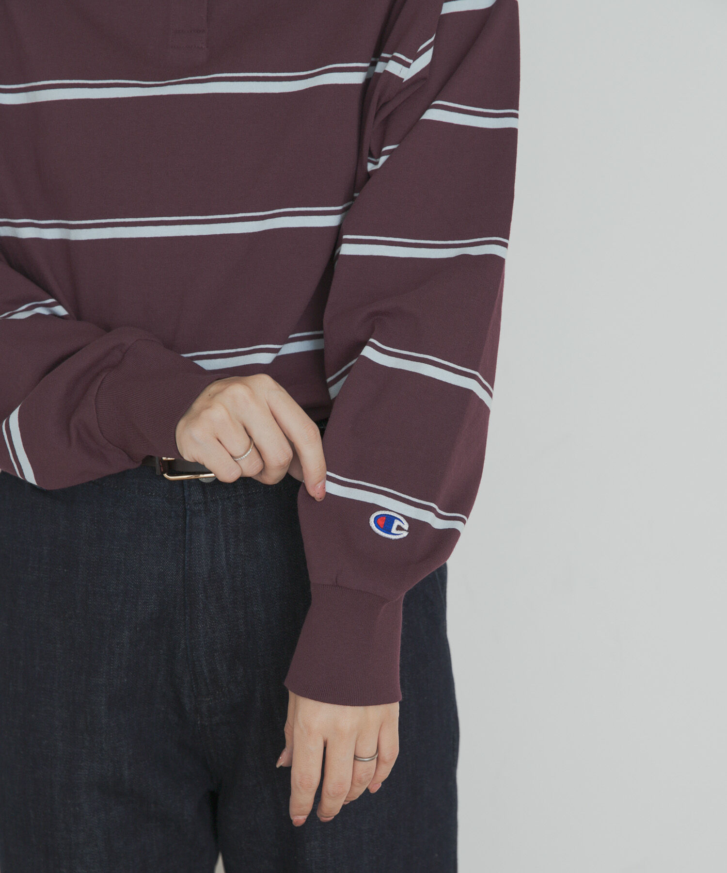 URBAN RESEARCH DOORS「Champion　LONGSLEEVE BORDER POLO」|Tシャツ・カットソー|