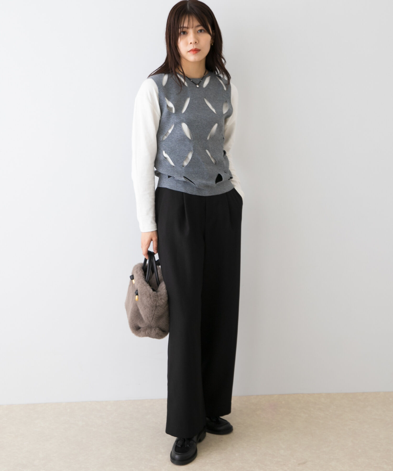 URBAN RESEARCH ROSSO「『UR TECH SMOOTHLUXE』F by ROSSO　タックワイドパンツ」|その他|