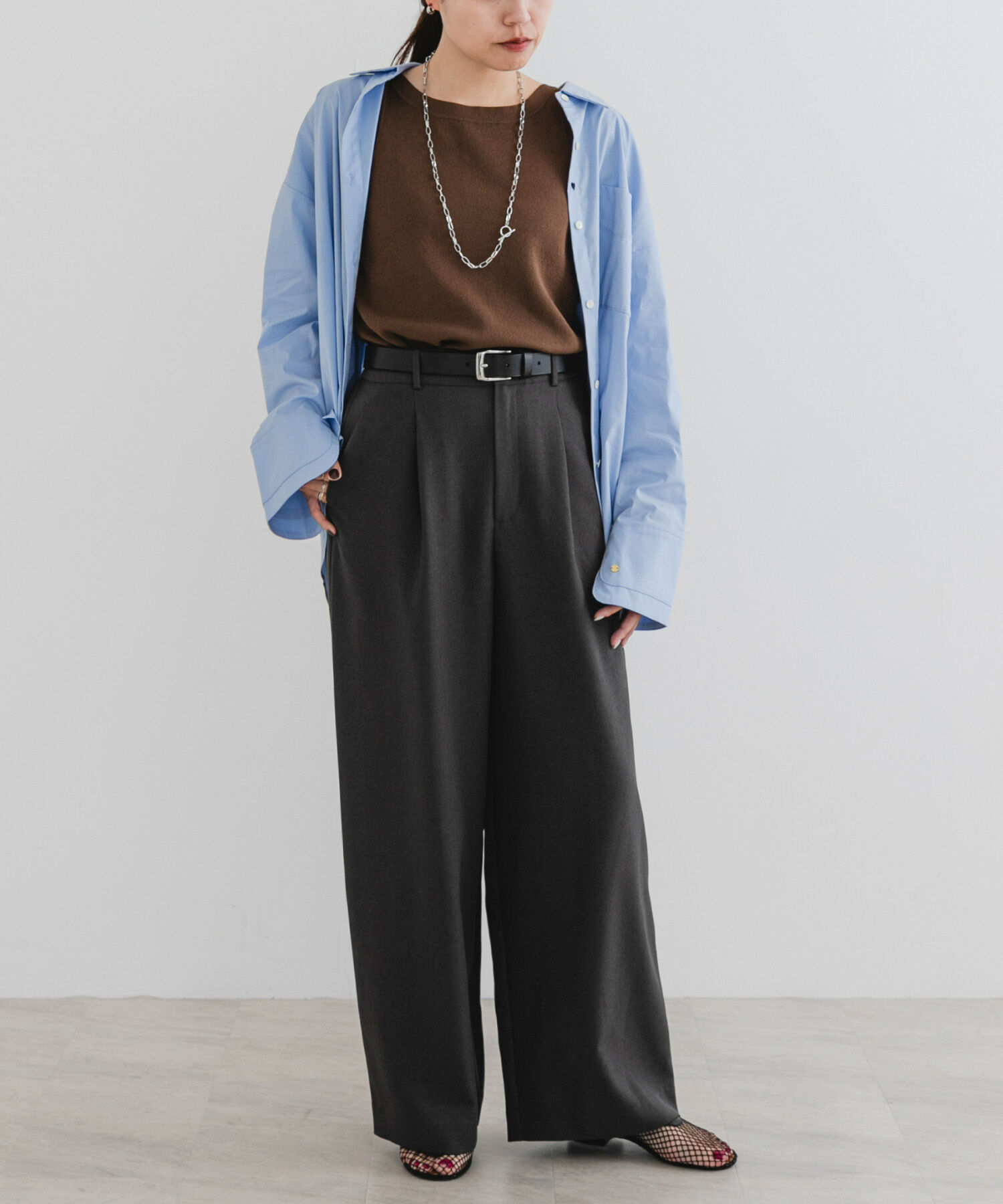 URBAN RESEARCH ROSSO「『UR TECH SMOOTHLUXE』F by ROSSO　タックワイドパンツ」|その他|