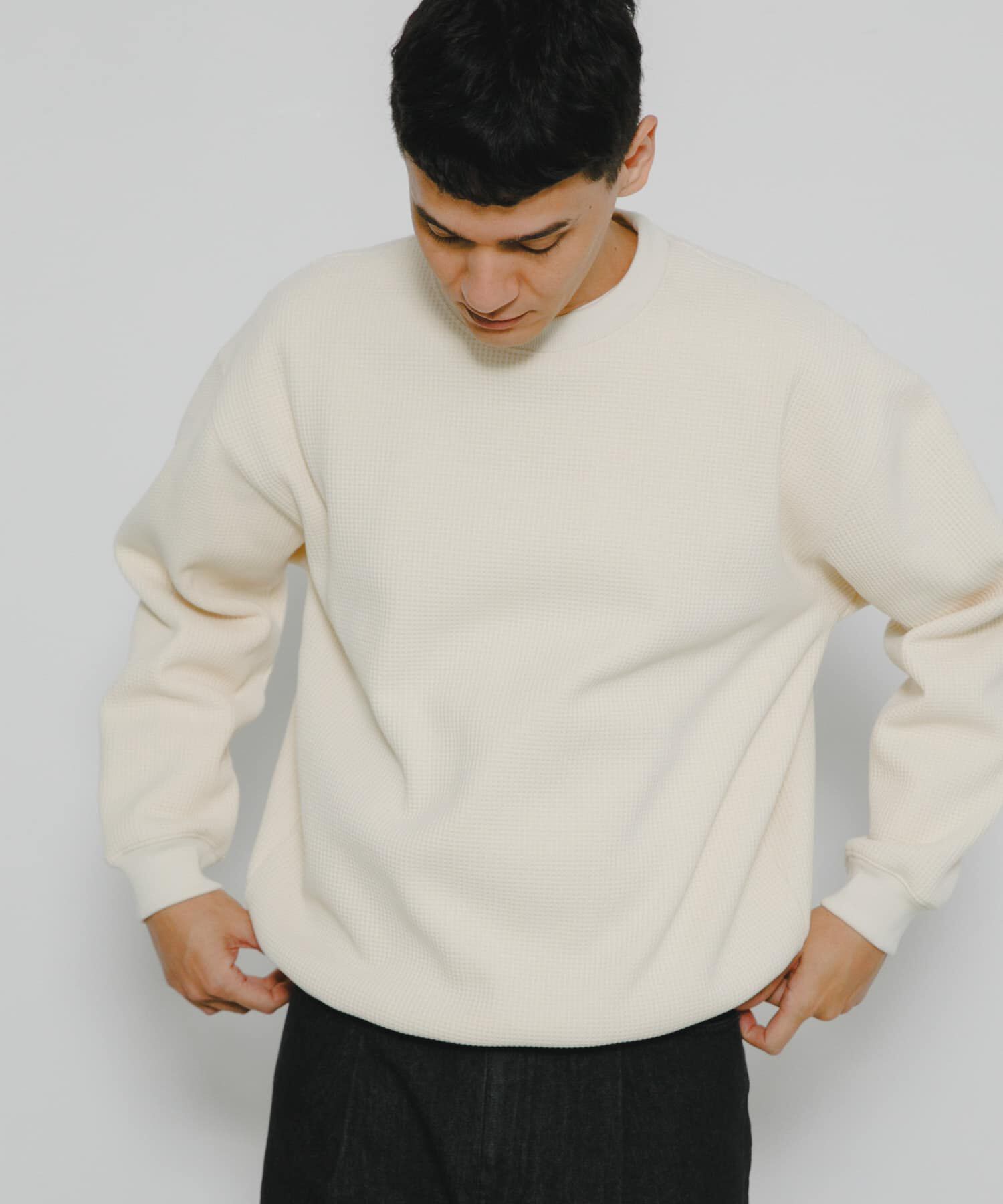 Sonny Label 「裏起毛ワッフルリラックスフィットプルオーバー」|Tシャツ・カットソー|