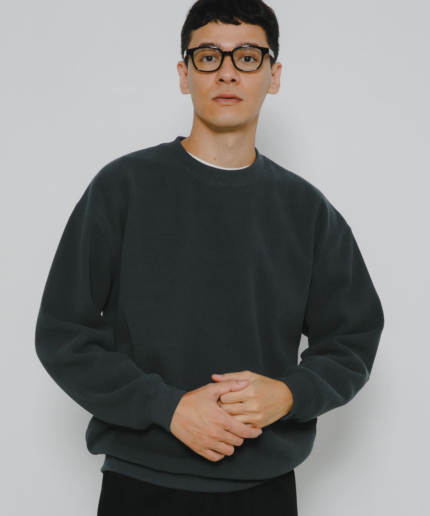 Sonny Label 「裏起毛ワッフルリラックスフィットプルオーバー」|Tシャツ・カットソー|