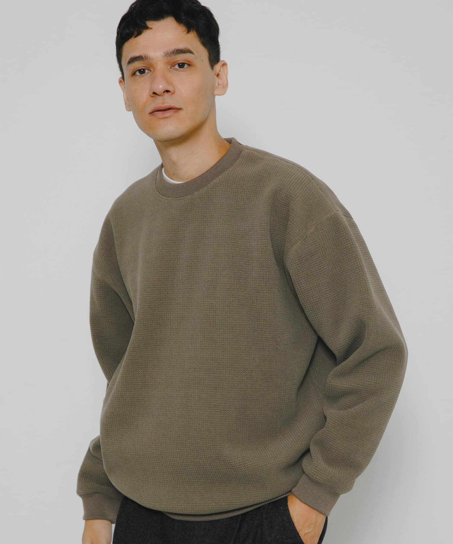 Sonny Label 「裏起毛ワッフルリラックスフィットプルオーバー」|Tシャツ・カットソー|カーキ
