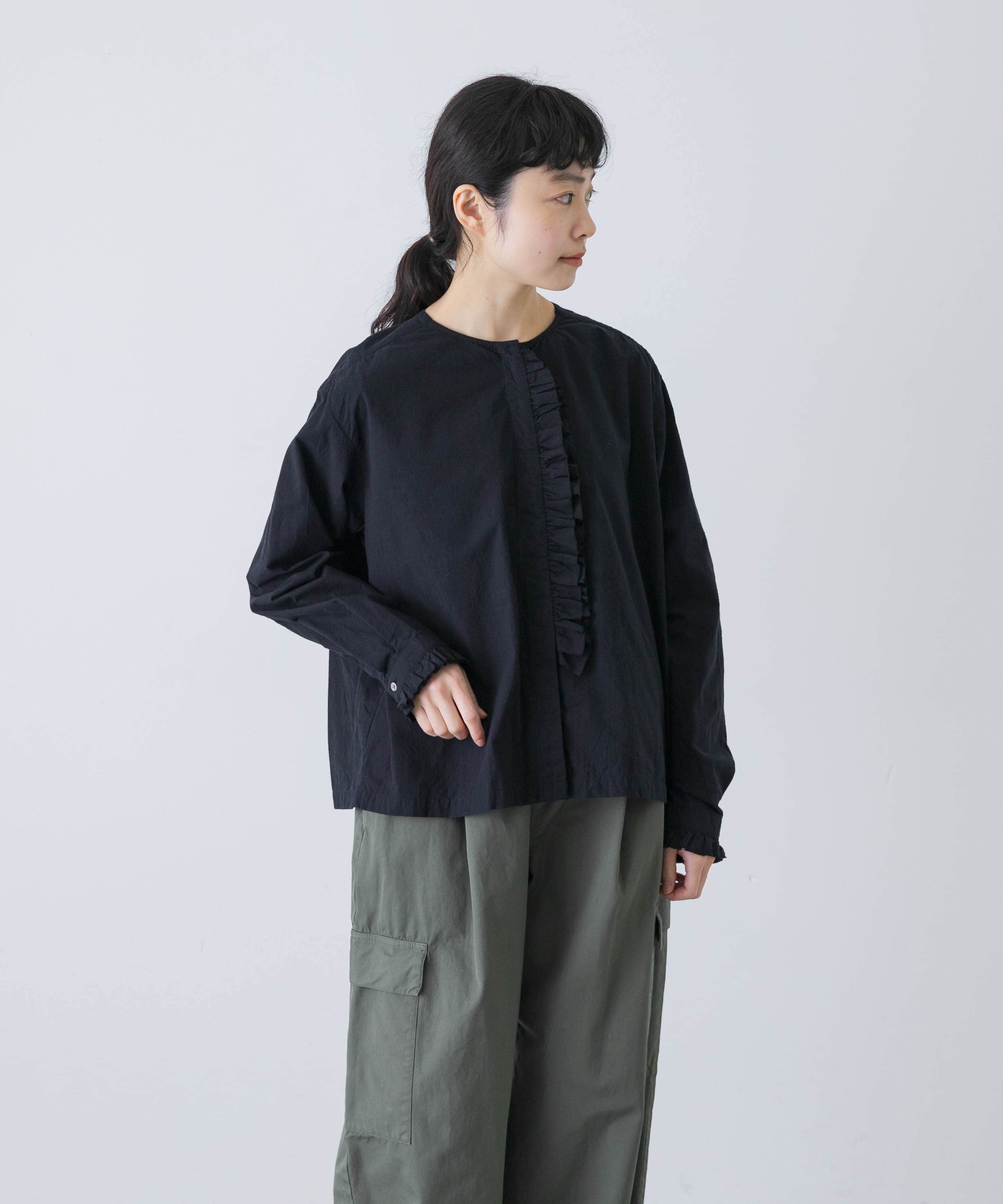 かぐれ「コットンシルクフリルブラウス」|シャツ・ブラウス|