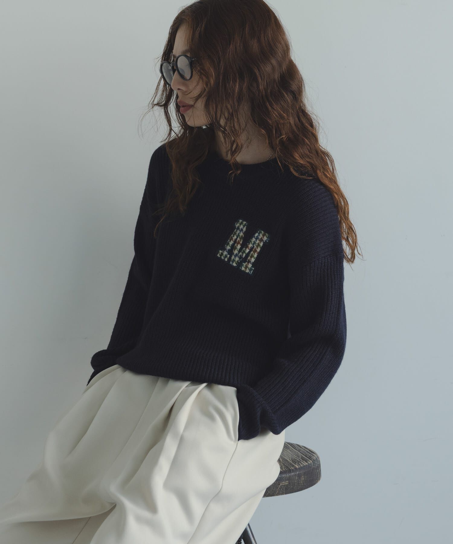 Sonny Label 「ハリスツイードモチーフ付きニット」|ニット・セーター|