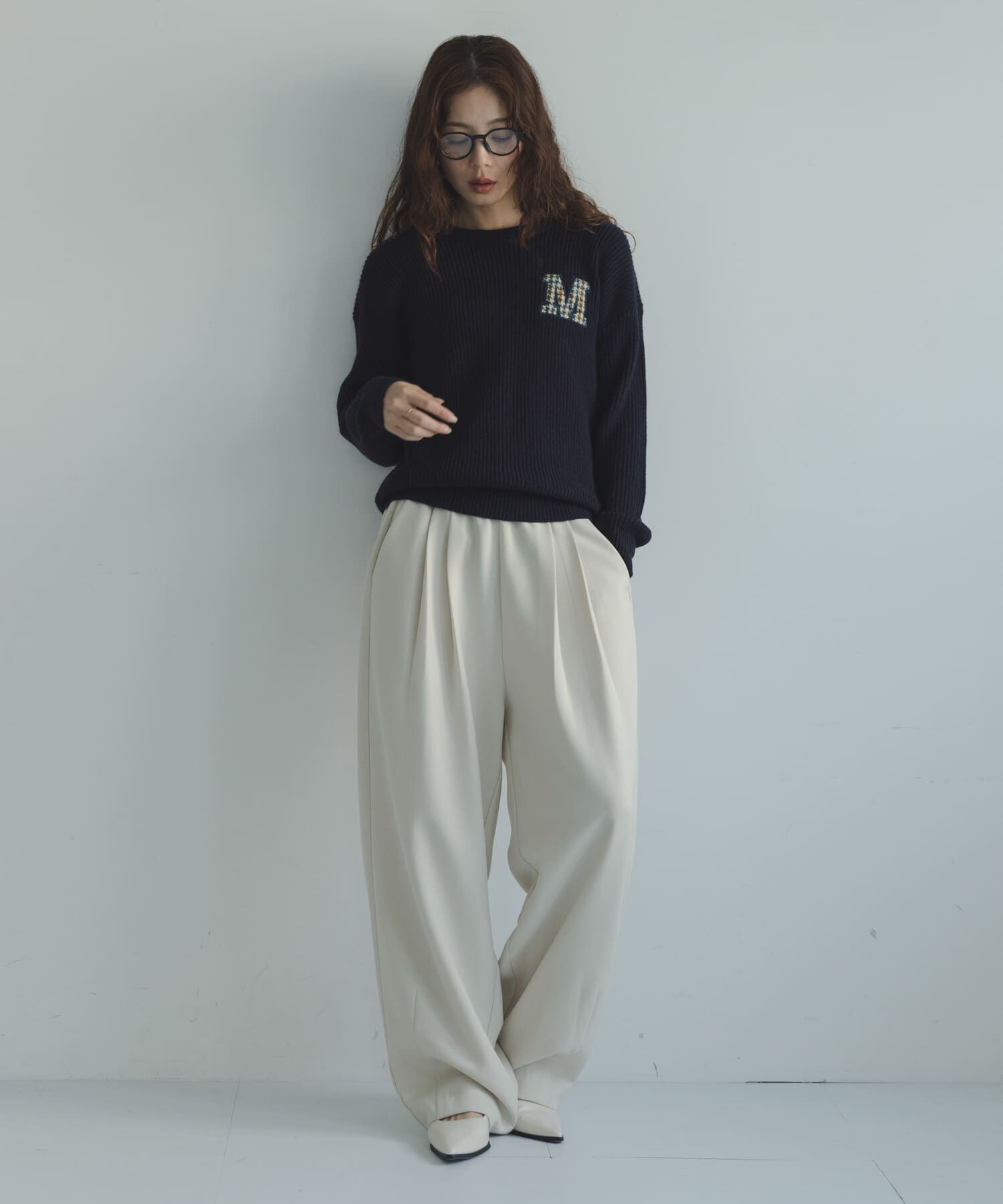 Sonny Label 「ハリスツイードモチーフ付きニット」|ニット・セーター|