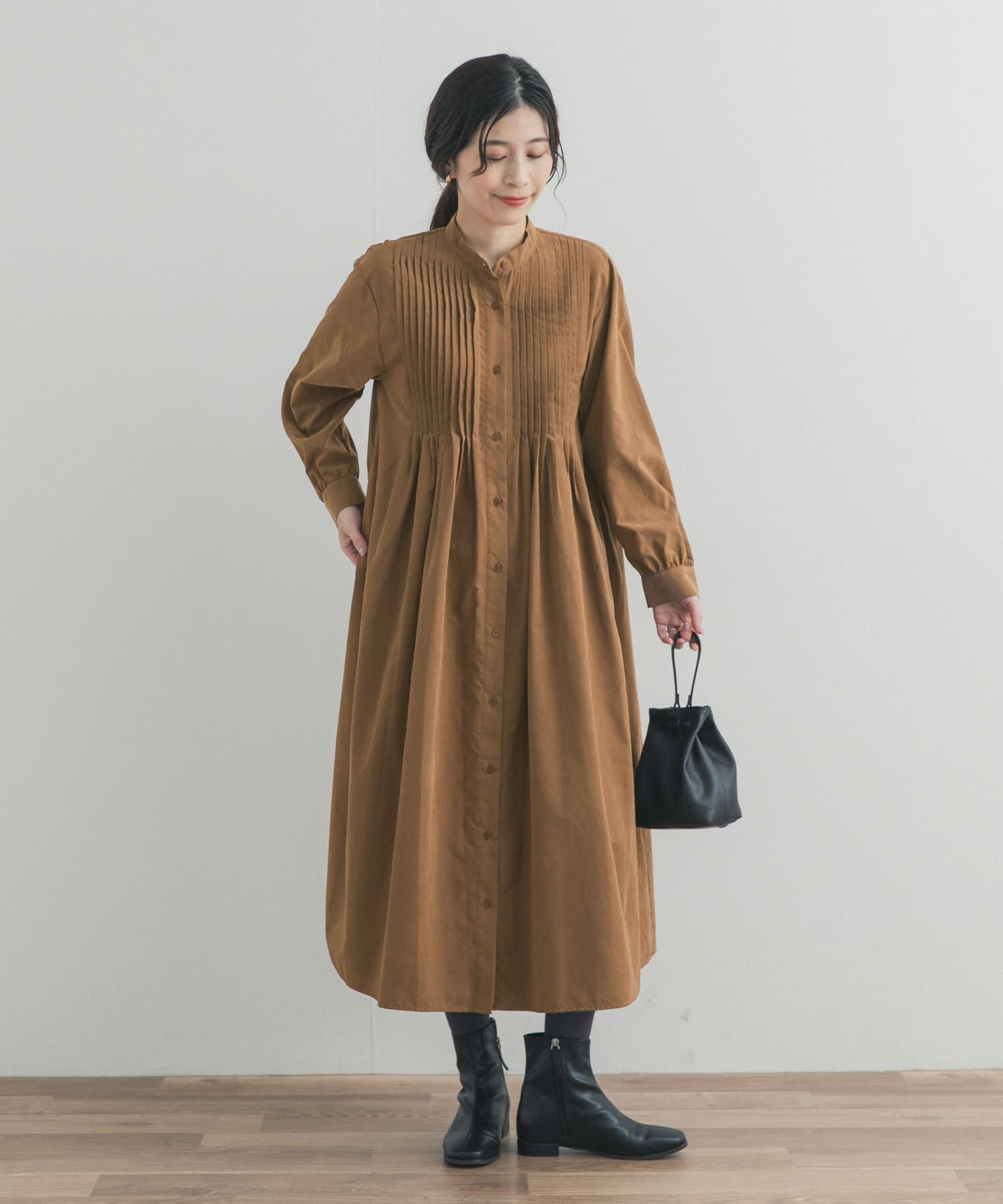 URBAN RESEARCH DOORS「ピーチタッチピンタックワンピース」|ワンピース|