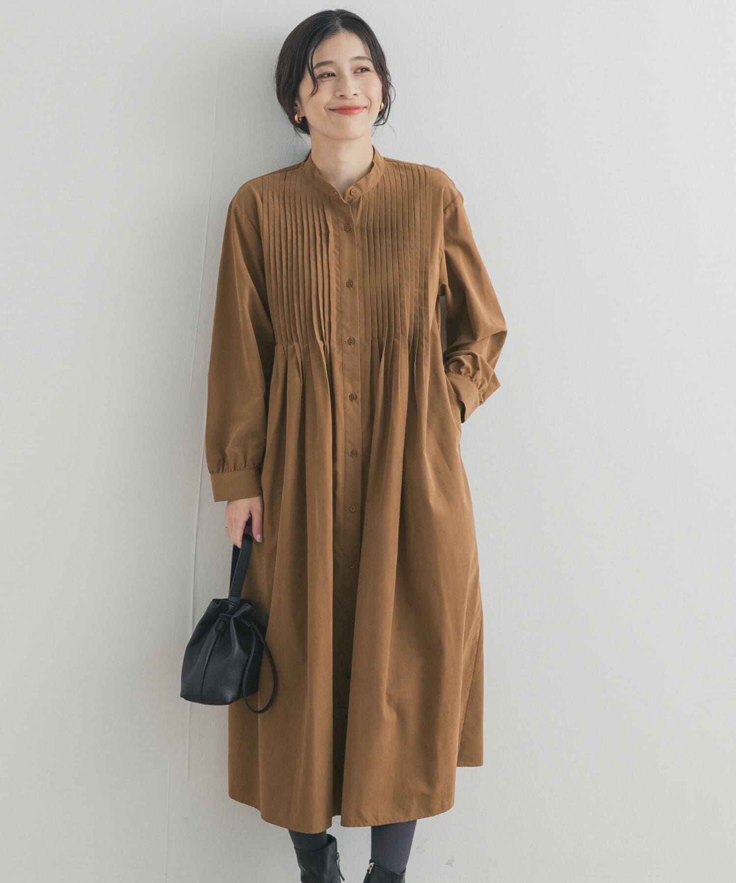 URBAN RESEARCH DOORS「ピーチタッチピンタックワンピース」|ワンピース|