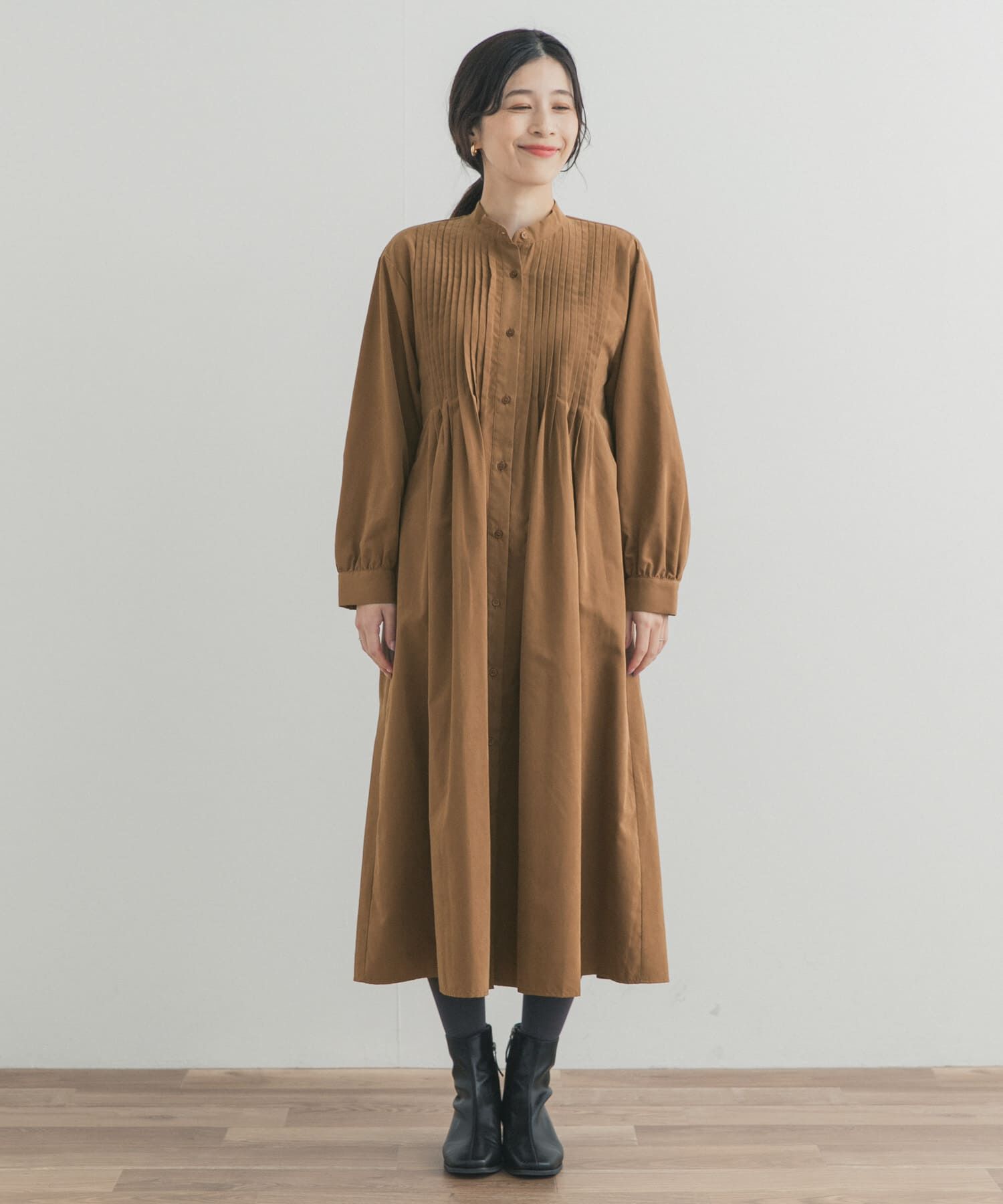 URBAN RESEARCH DOORS「ピーチタッチピンタックワンピース」|ワンピース|