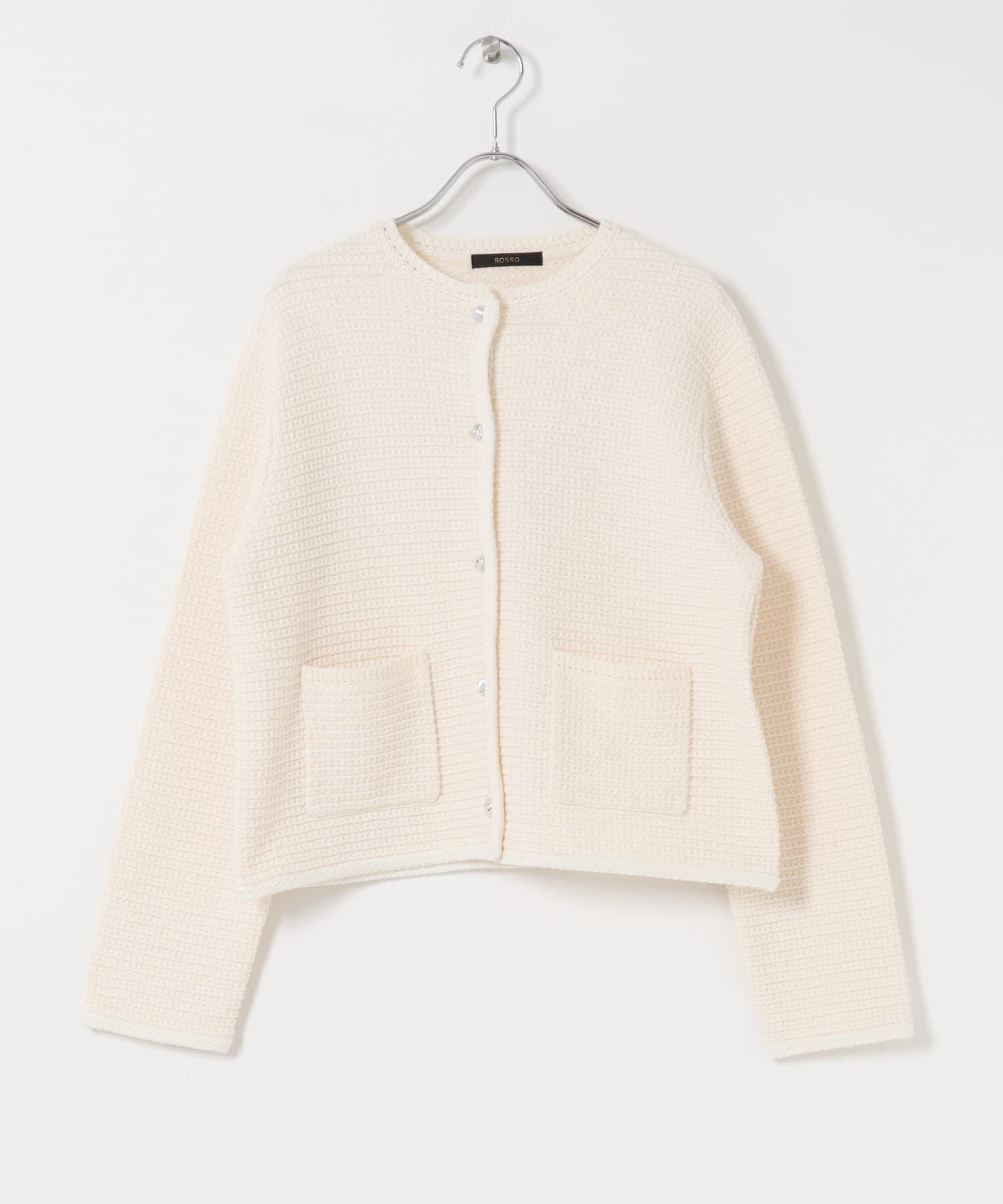 URBAN RESEARCH ROSSO「『WEB/一部店舗限定』ツイードノーカラーニットジャケット」|ノーカラージャケット|