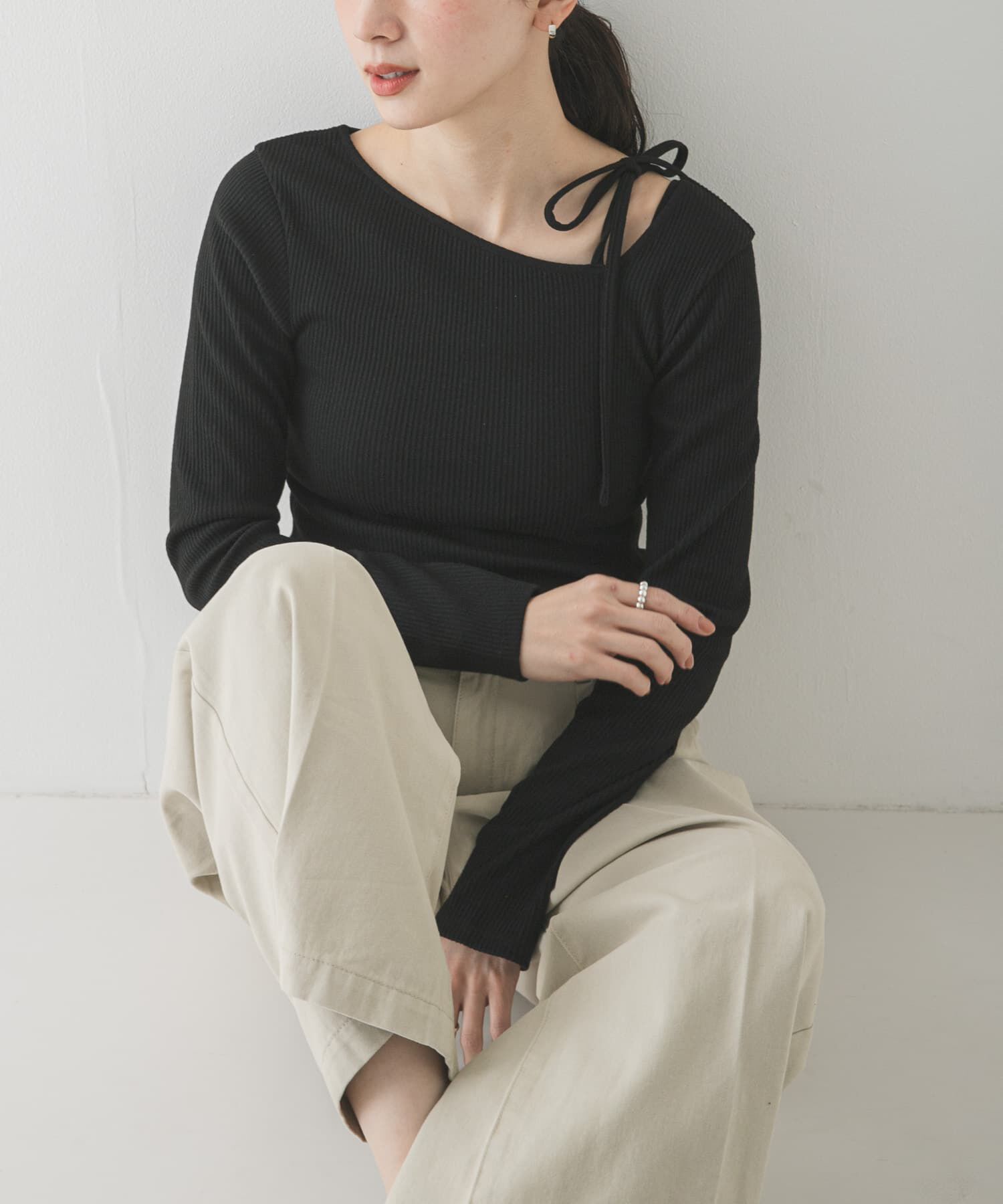 URBAN RESEARCH「カットアウトリボントップス」|Tシャツ・カットソー|